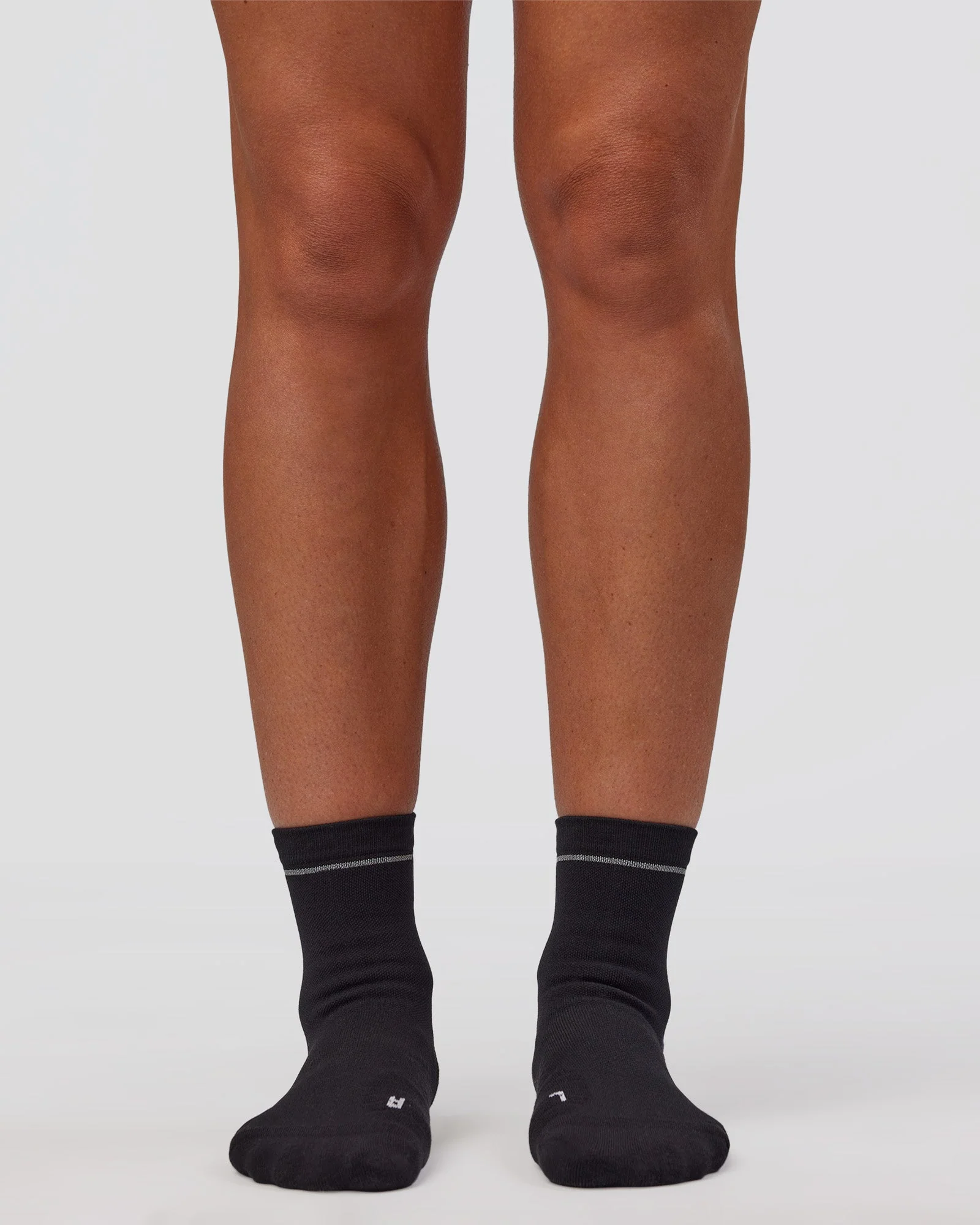 1% Better Performance Quarter Socks - Black-Reflective - Image 4