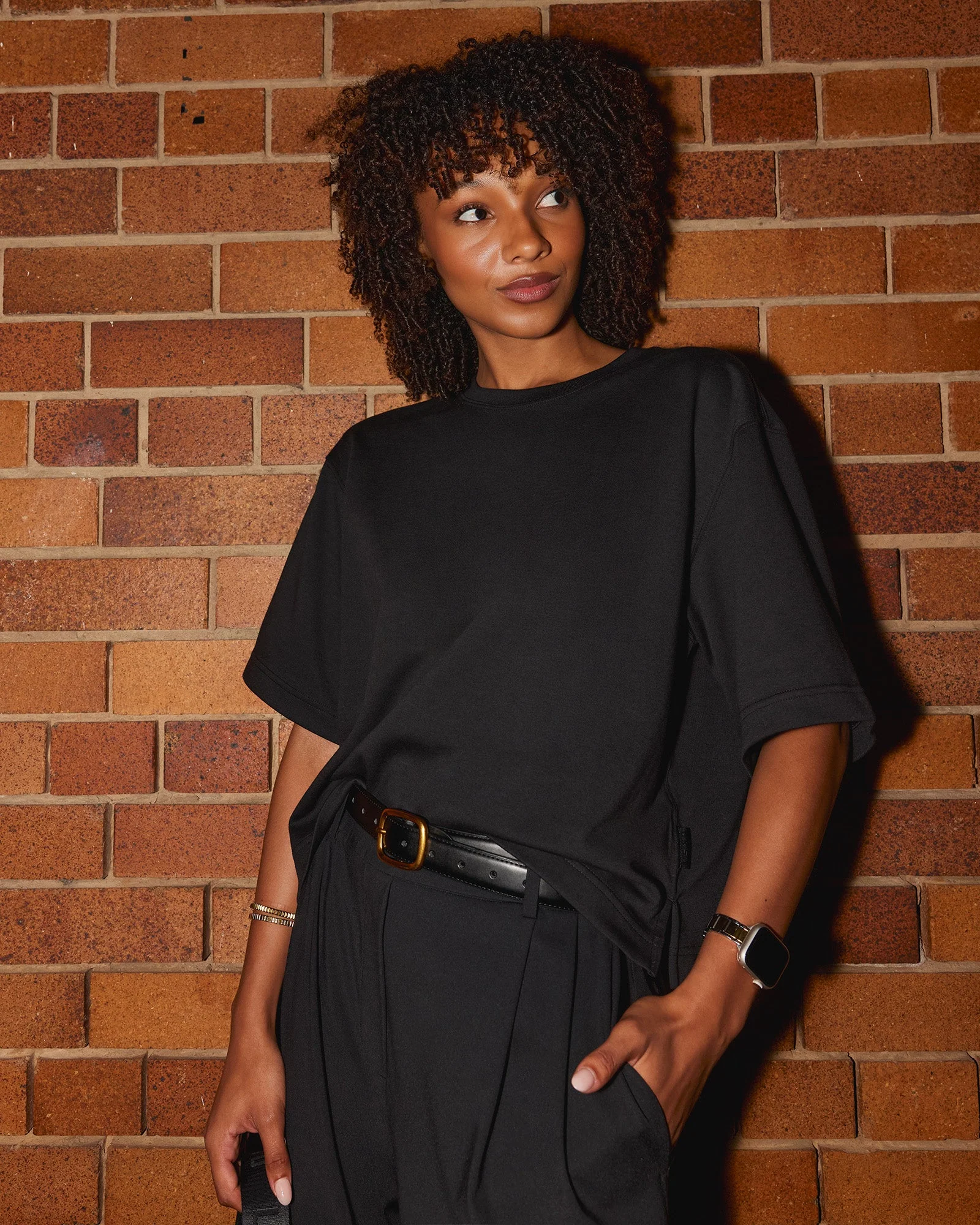 AfterDark ZeroCrease Cropped Tee - Black - Image 4