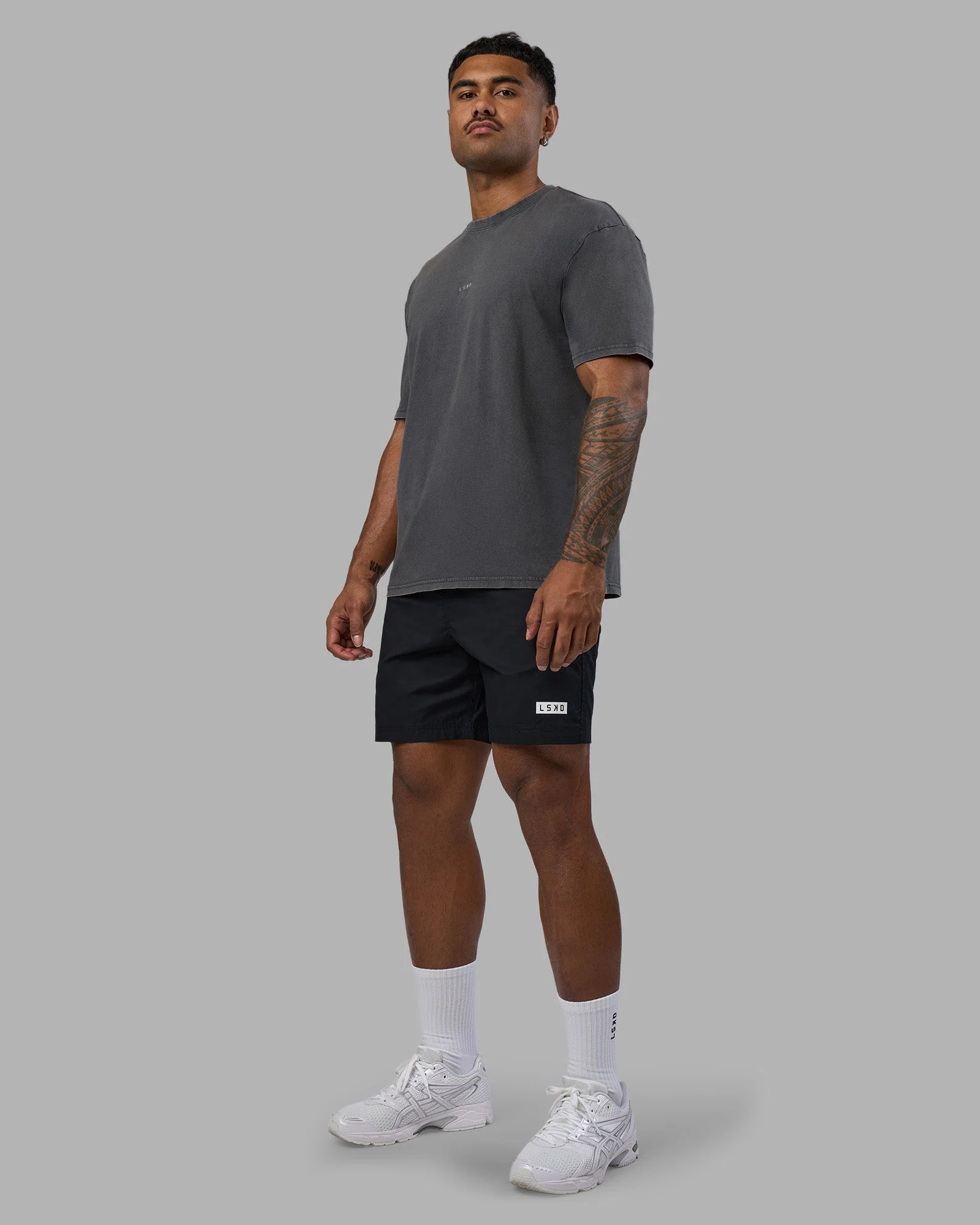 Base FLXCotton Tee Oversized - Dark Storm Washed - Image 4