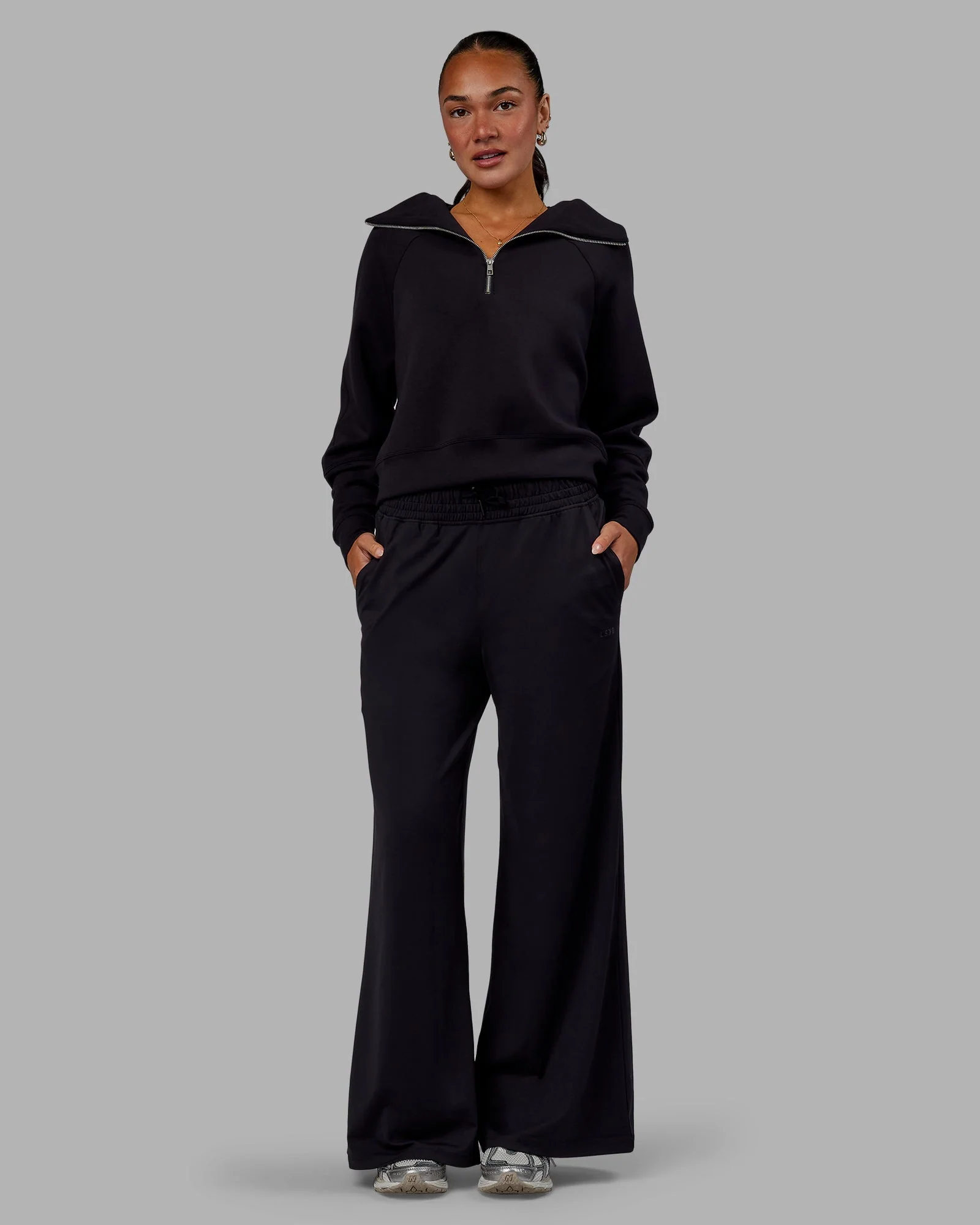 Elevate SoftTouch 1/2 Zip Sweater - Black-Black - Image 6