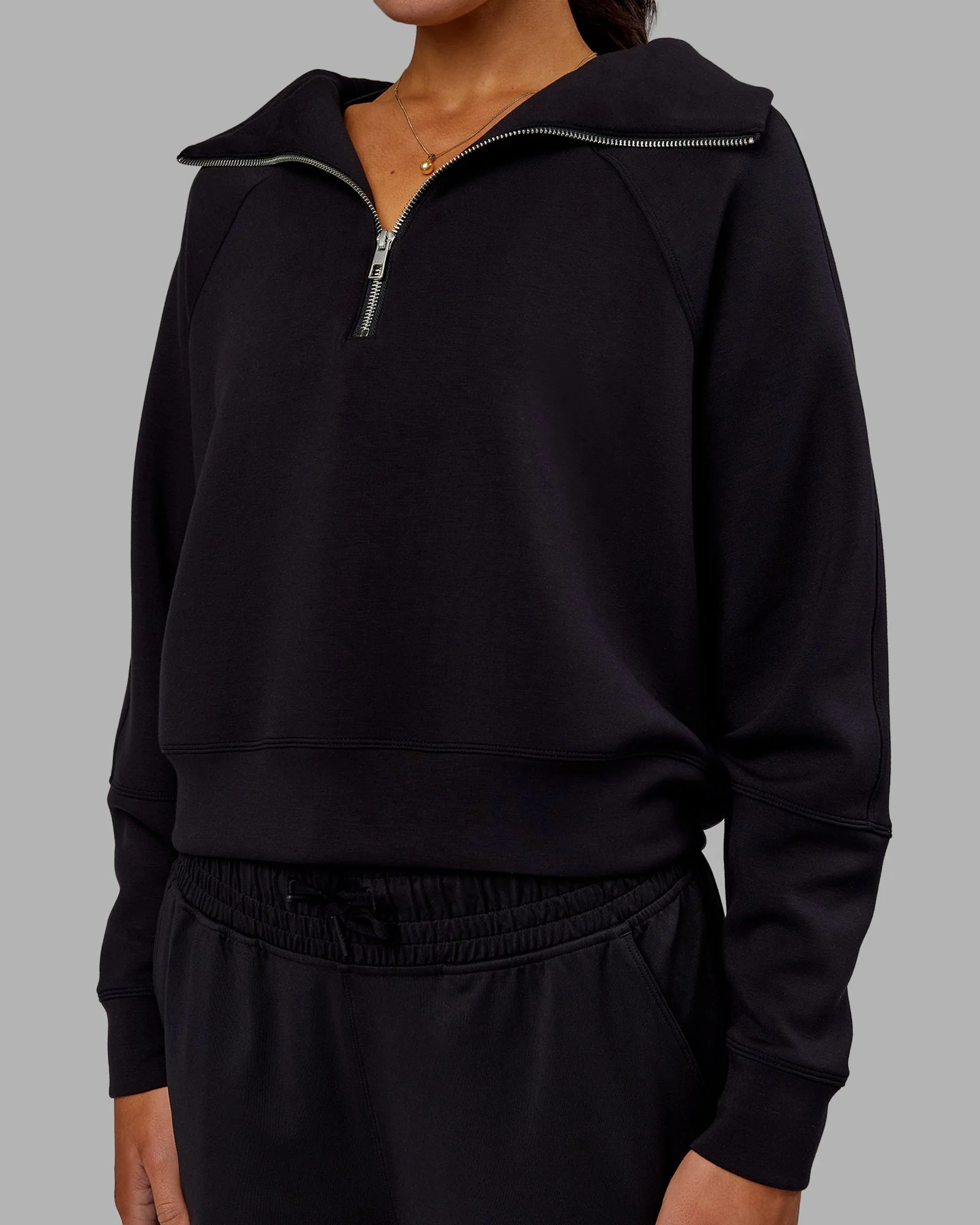 Elevate SoftTouch 1/2 Zip Sweater - Black-Black - Image 7