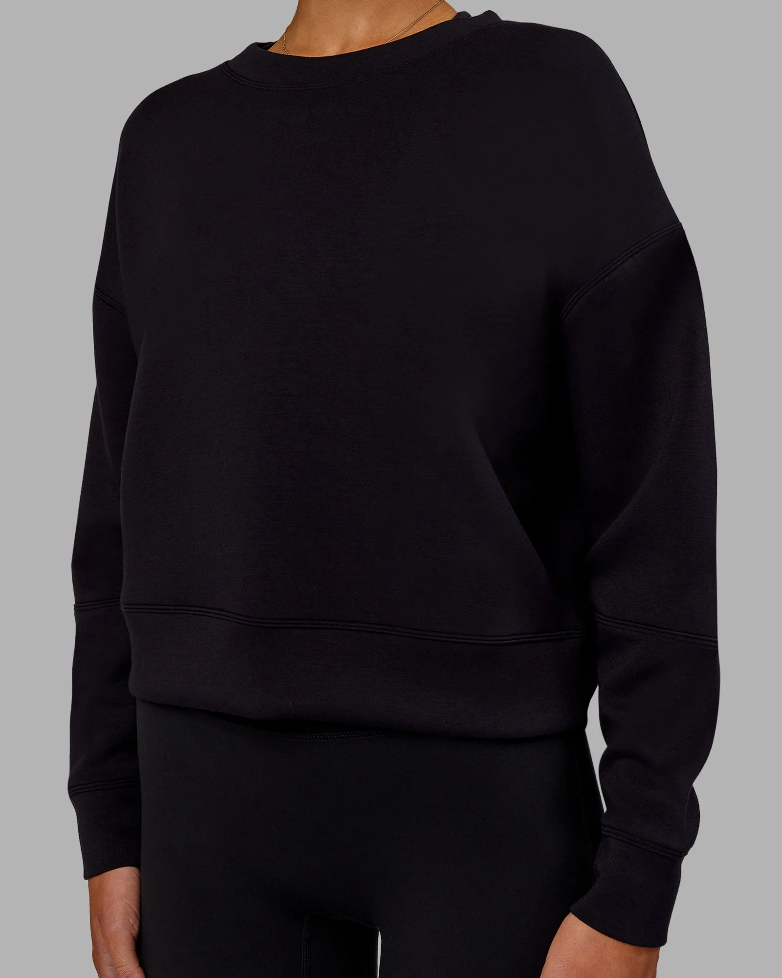 Elevate SoftTouch Crew Neck Sweater - Black-Black - Image 5