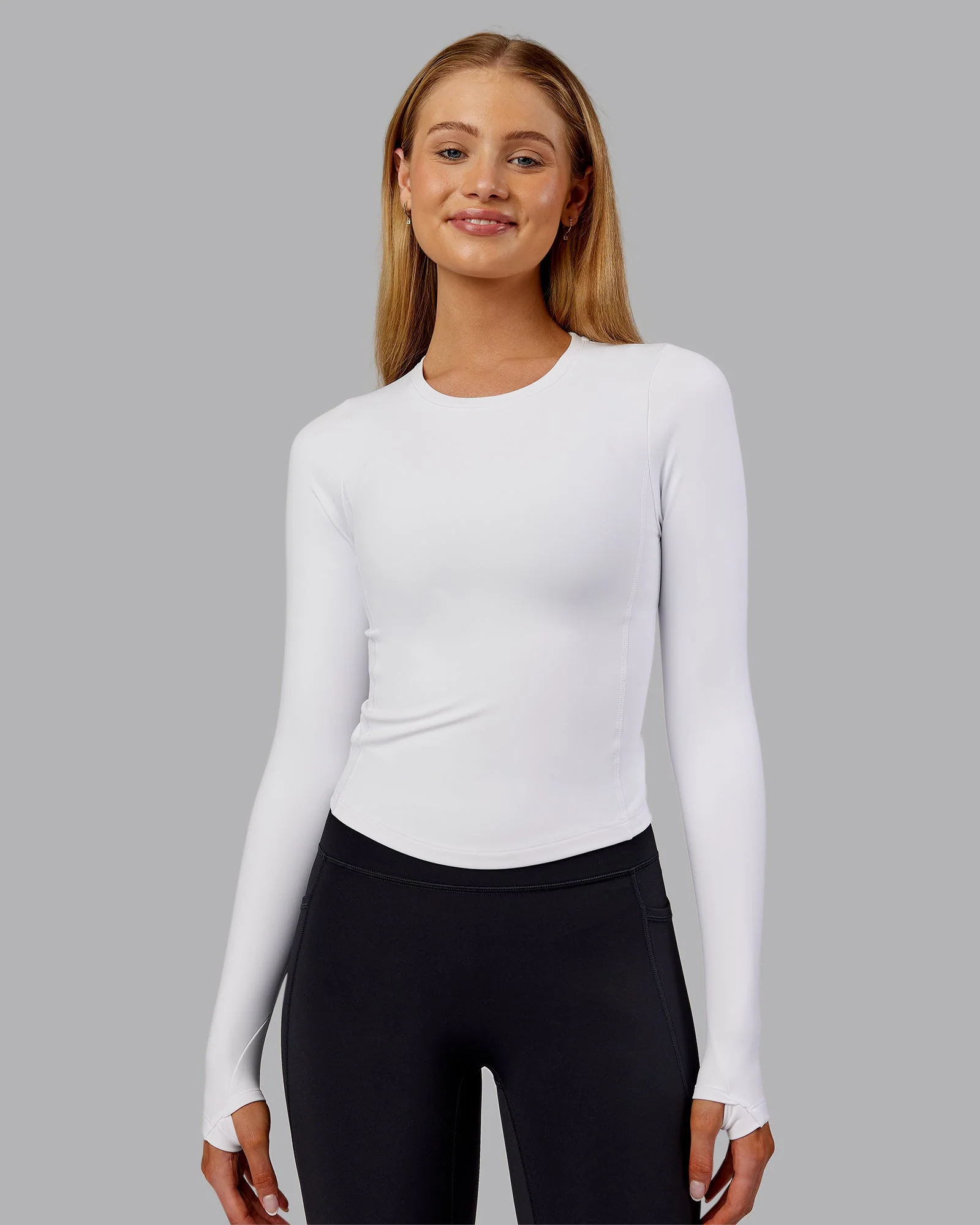 Embrace Thermal Long Sleeve Tee - White - Image 4