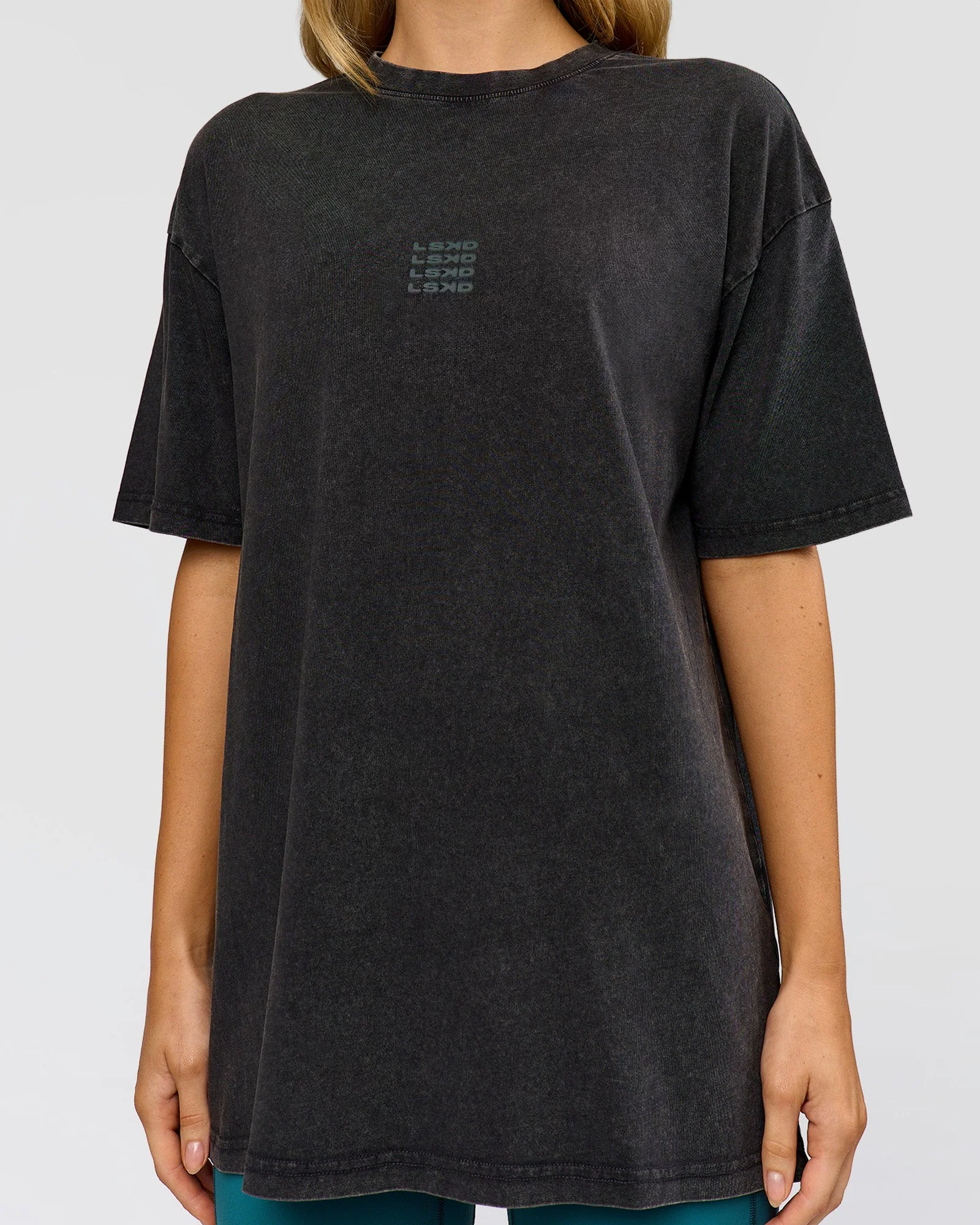 Everyday Elevation FLXCotton Oversized Tee - Black Washed-Carbon Green - Image 13