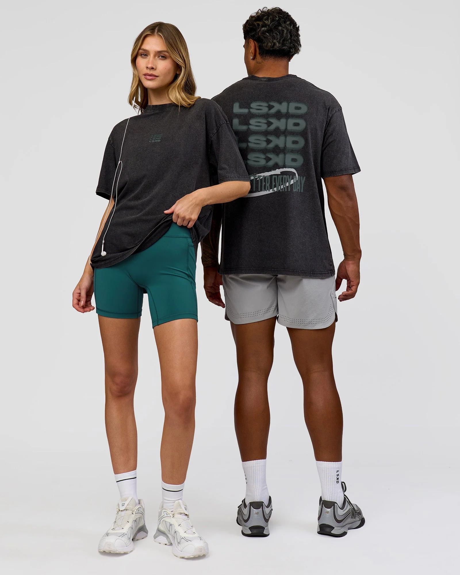 Everyday Elevation FLXCotton Oversized Tee - Black Washed-Carbon Green - Image 2