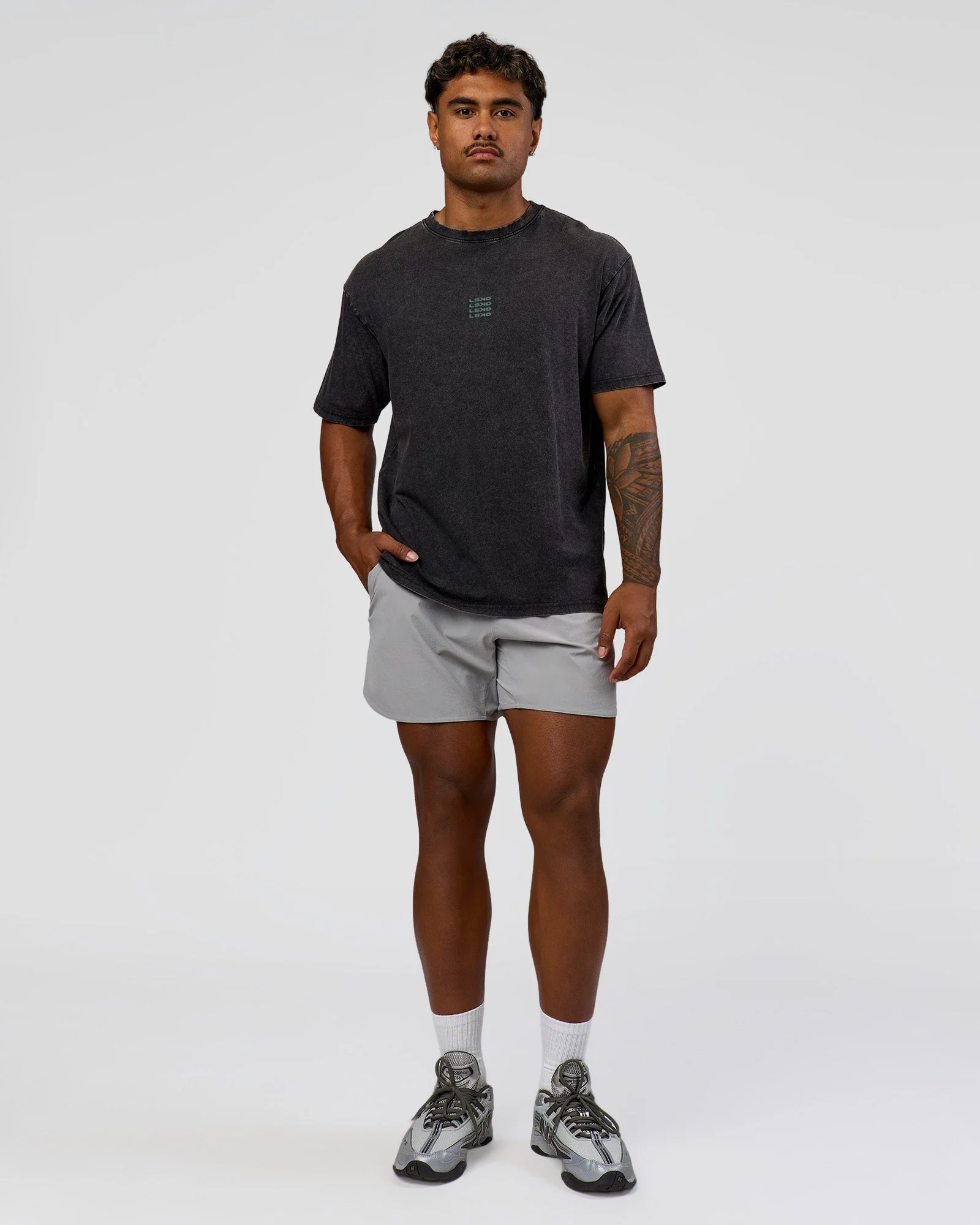 Everyday Elevation FLXCotton Oversized Tee - Black Washed-Carbon Green - Image 7