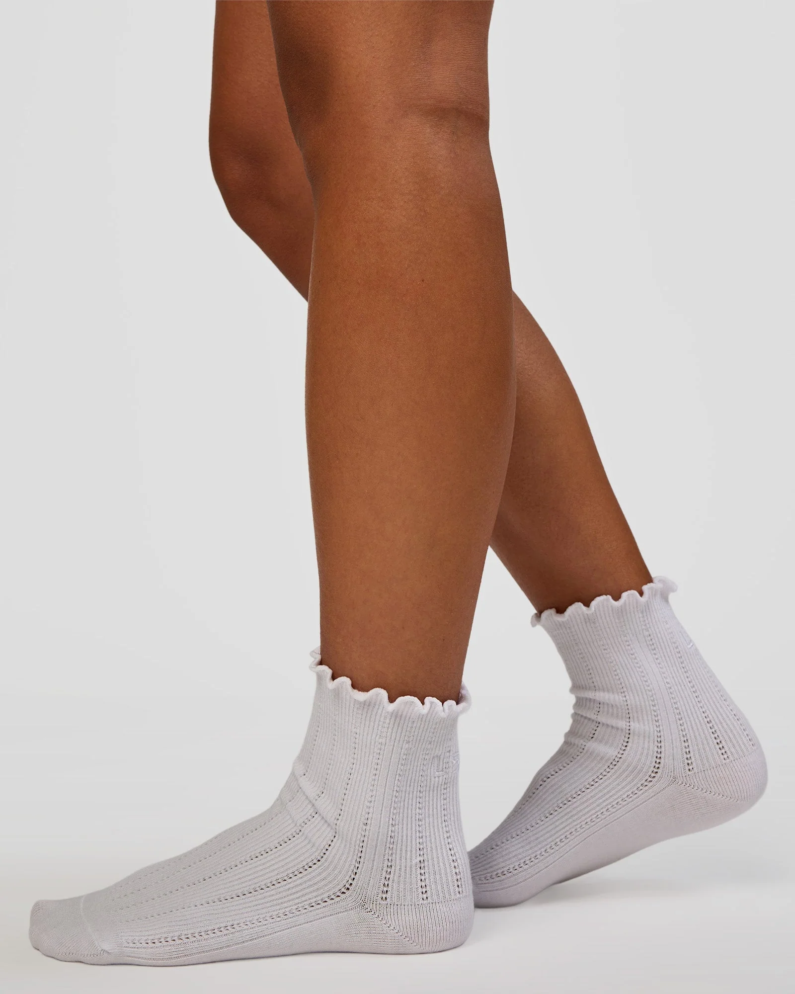 Frill Quarter Sock - White - Image 2