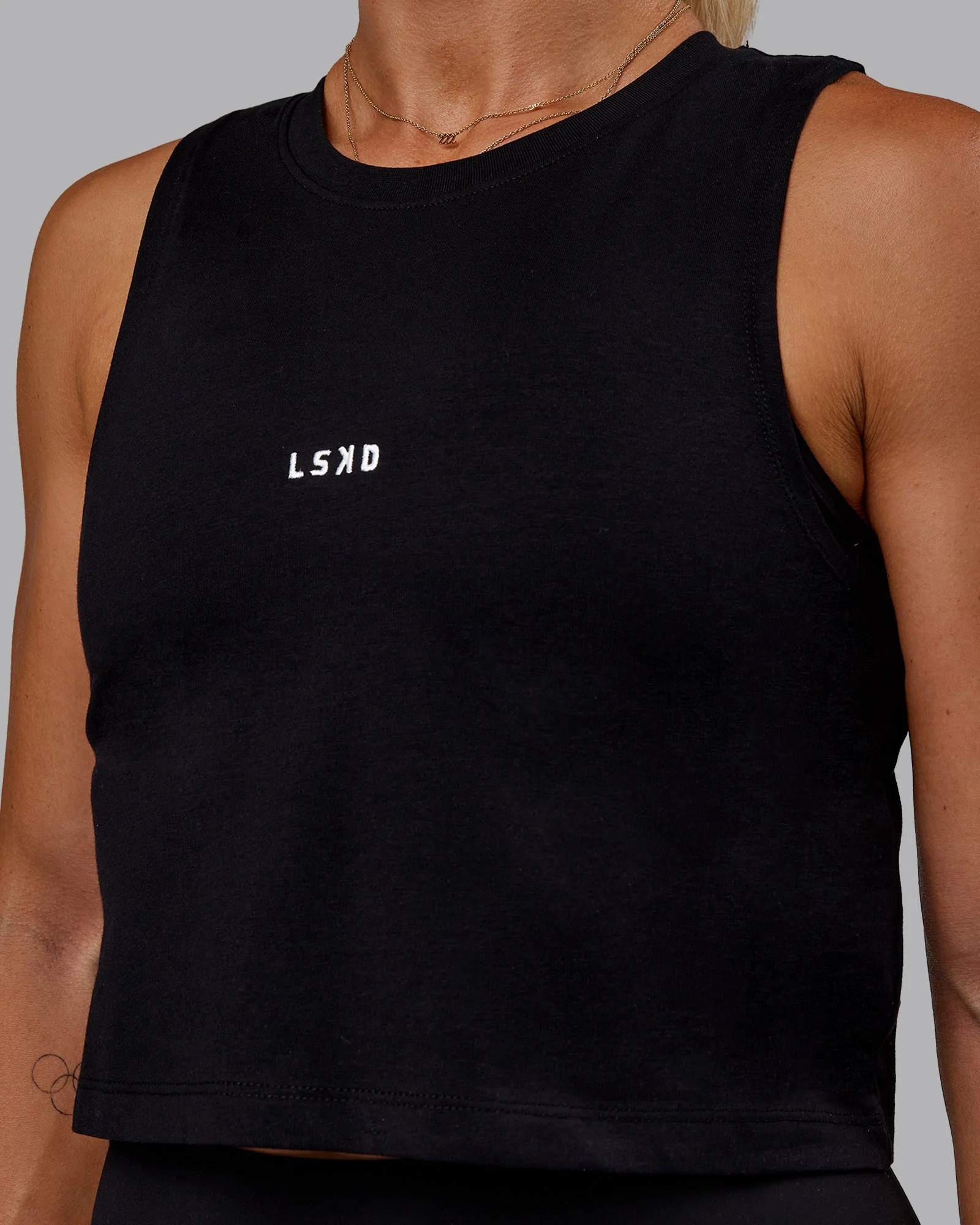 Go-To FLXCotton Tank - Black-White - Image 3