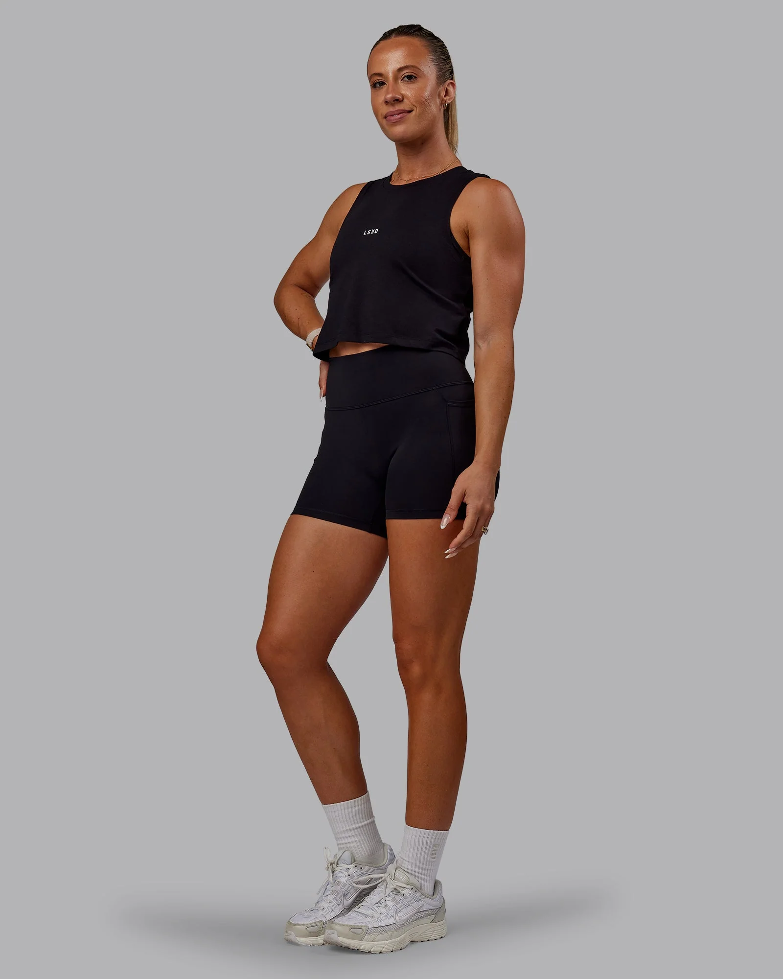 Go-To FLXCotton Tank - Black-White - Image 5