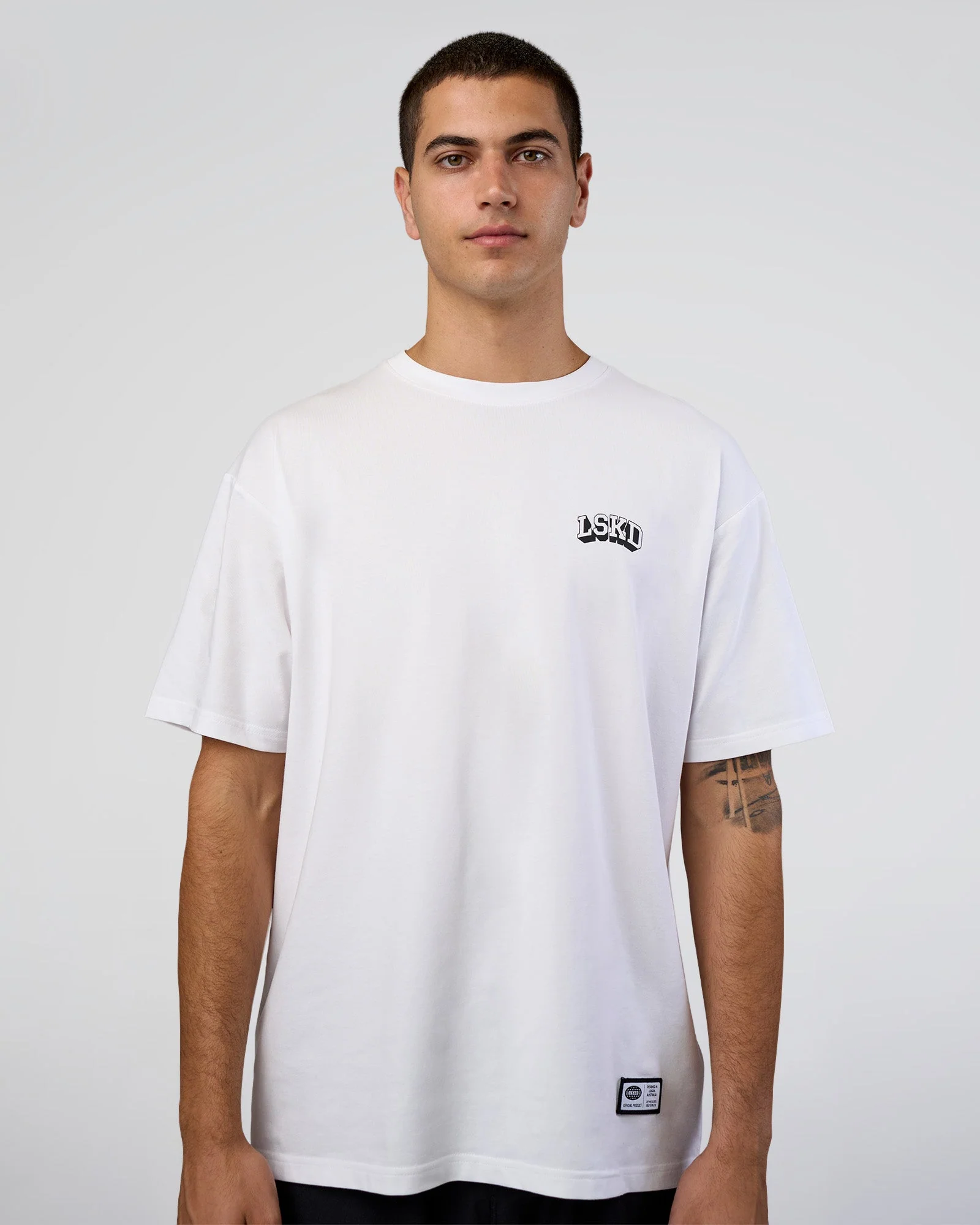 Grid FLXCotton Oversized Tee - White-Black - Image 5