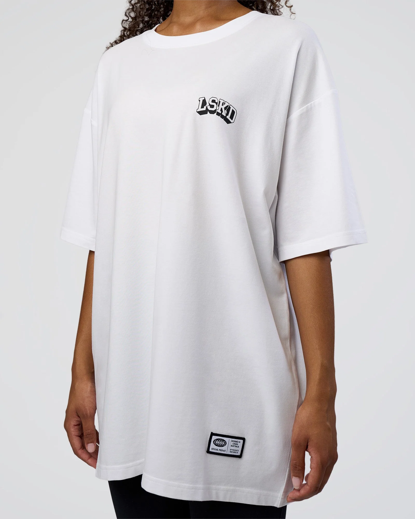 Grid FLXCotton Oversized Tee - White-Black - Image 7