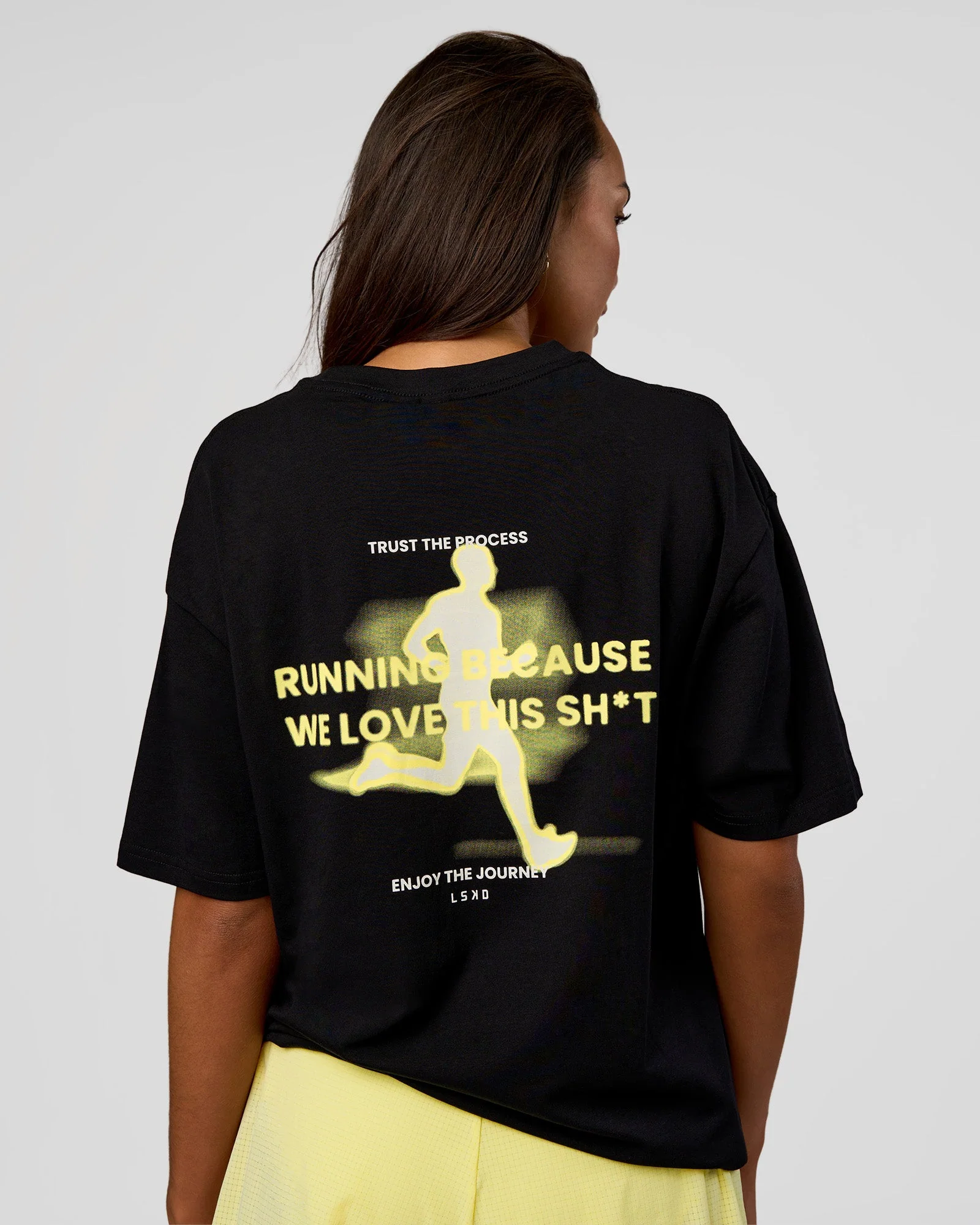 High Run FLXCotton Oversized Tee - Black-Yellow Fizz - Image 5