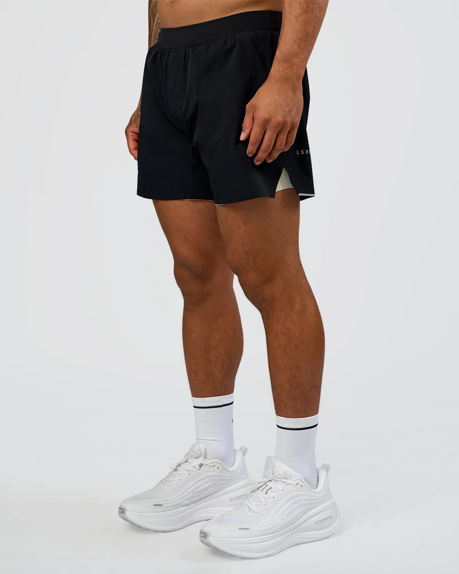Hybrid Lined 5" Short - Black-Shale Beige - Image 7