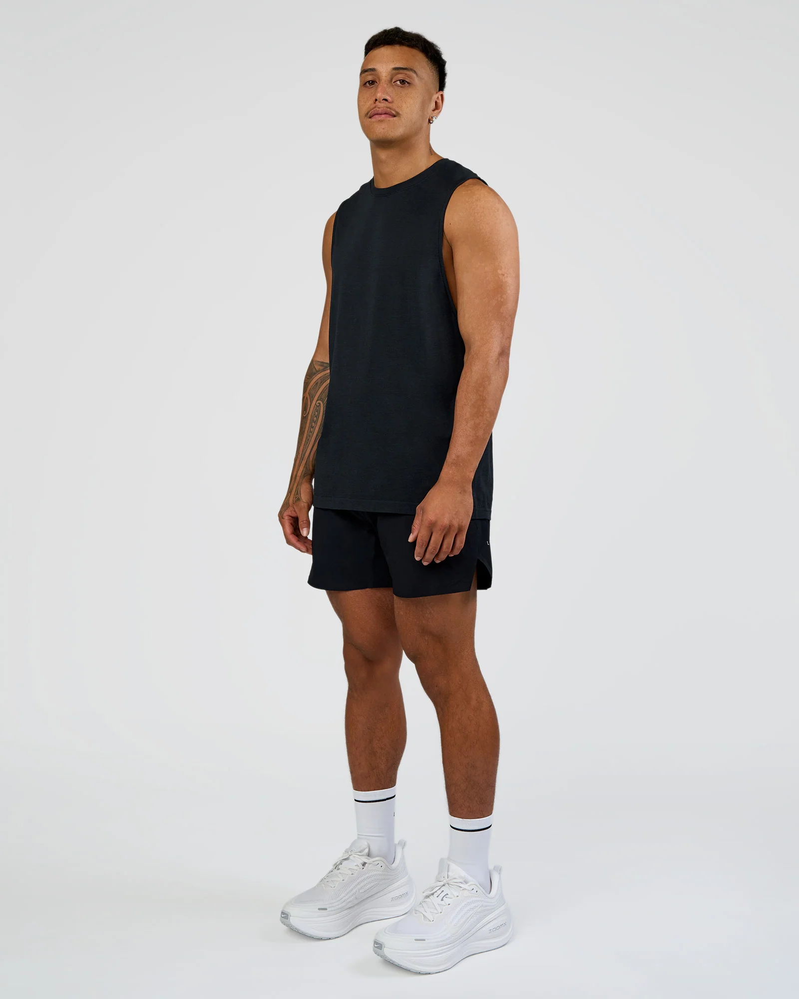 Hybrid Lined 5" Short - Black-Shale Beige - Image 8