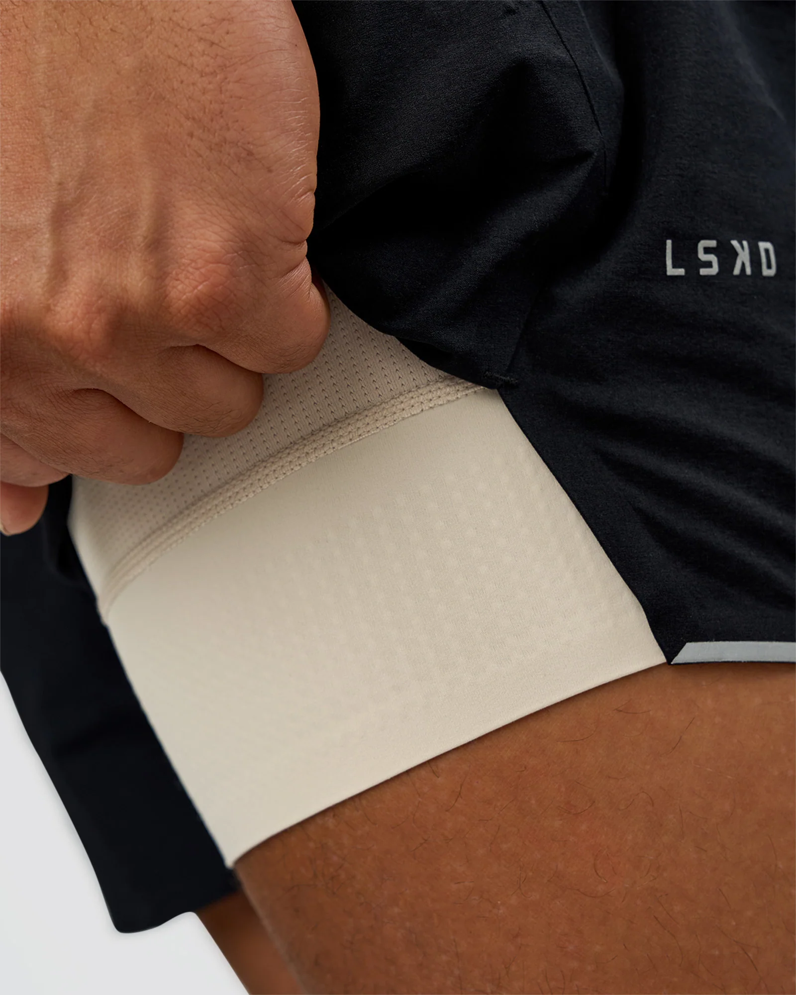Hybrid Lined 5" Short - Black-Shale Beige - Image 9