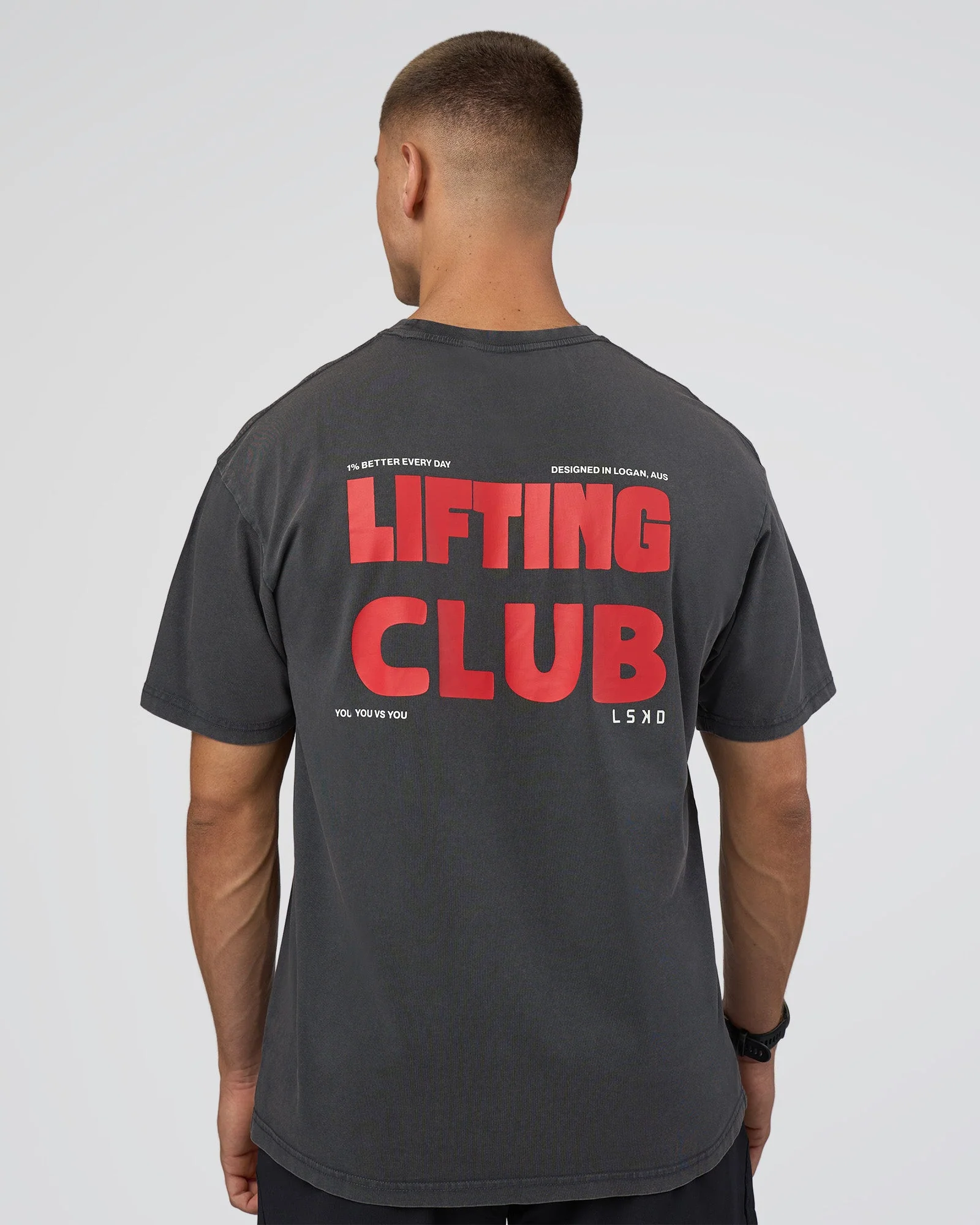Lifting FLXCotton Oversized Tee - Black Washed-Flame - Image 3