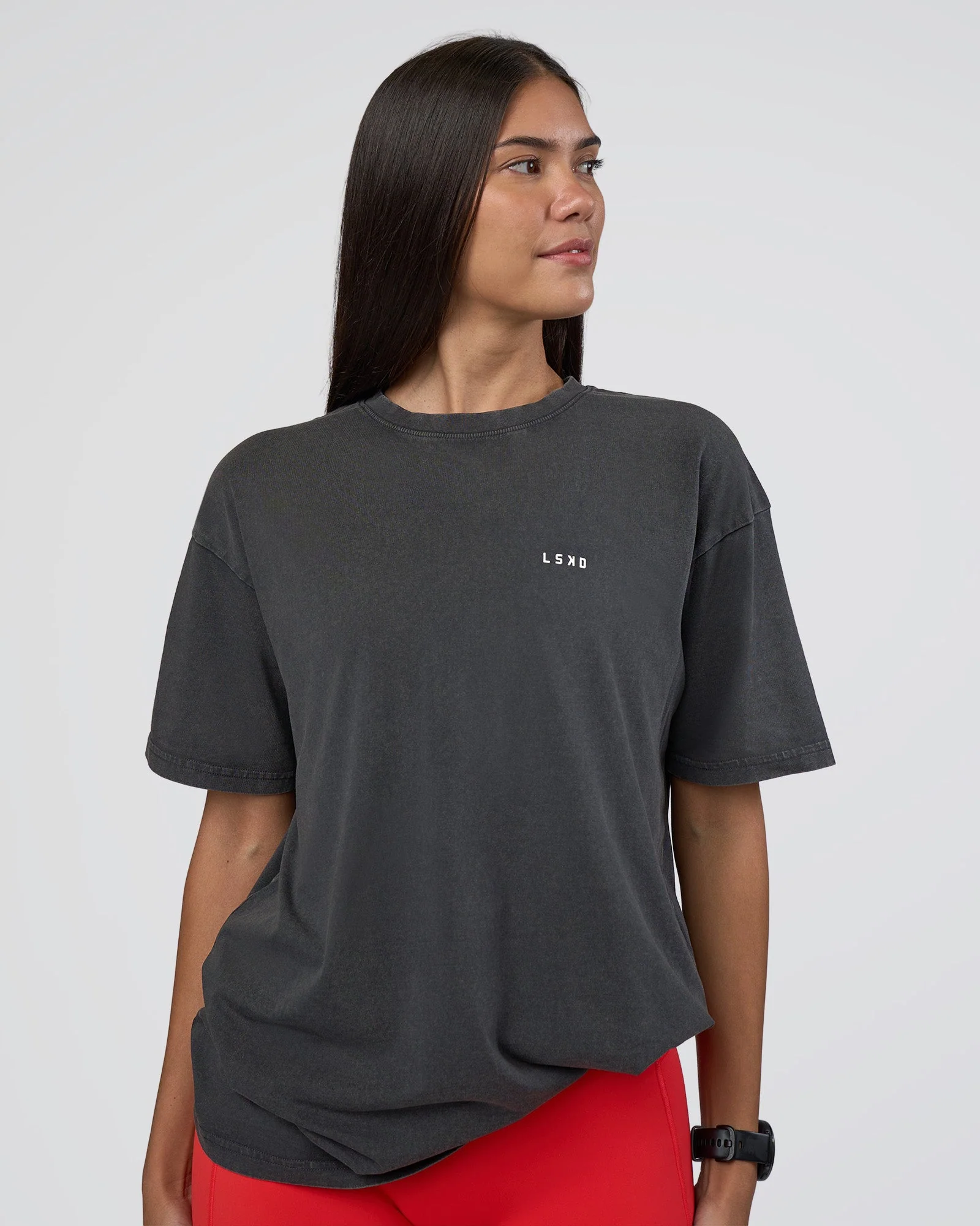 Lifting FLXCotton Oversized Tee - Black Washed-Flame - Image 5