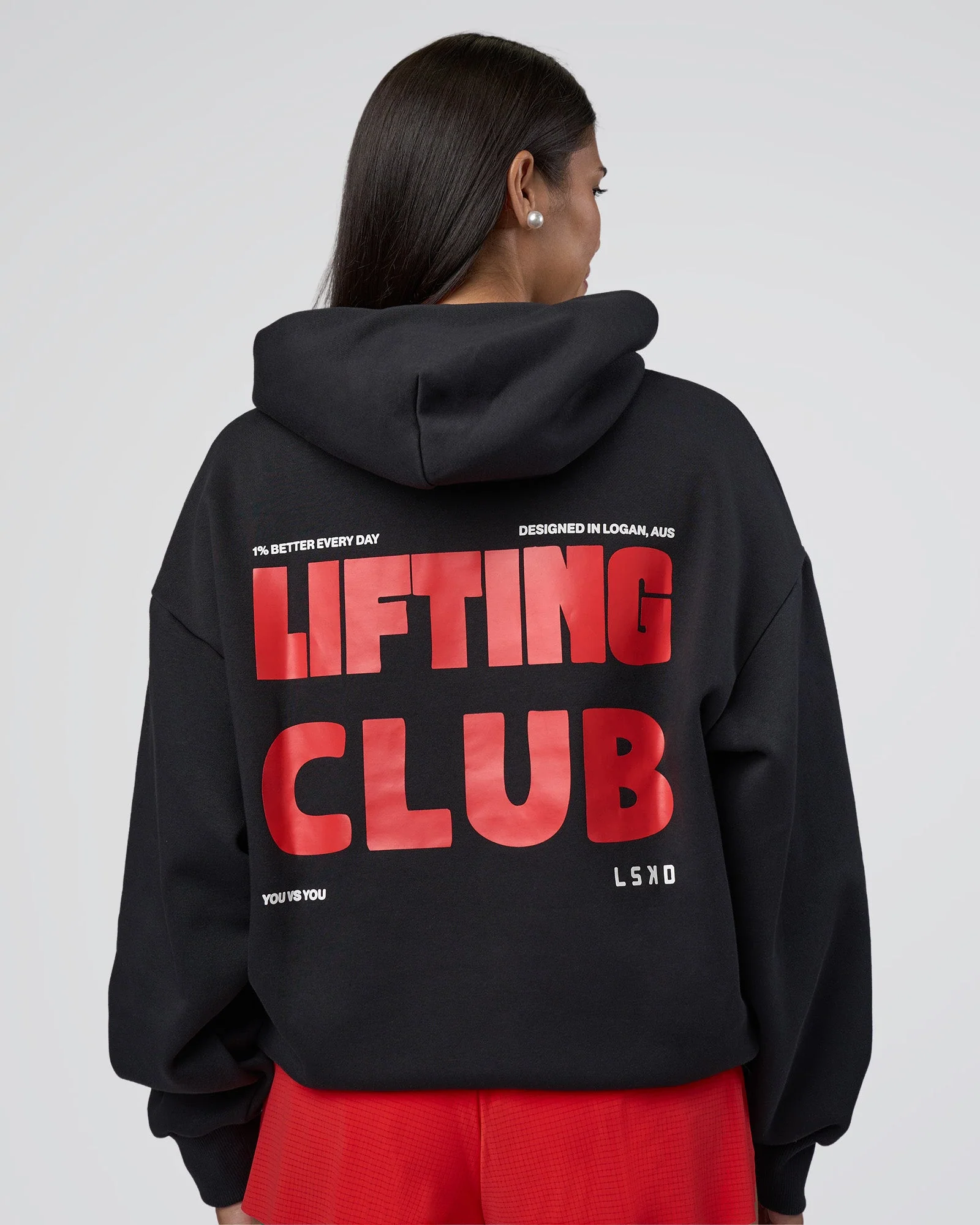 Lifting Unisex Oversized Hoodie - Black-Flame - Image 4
