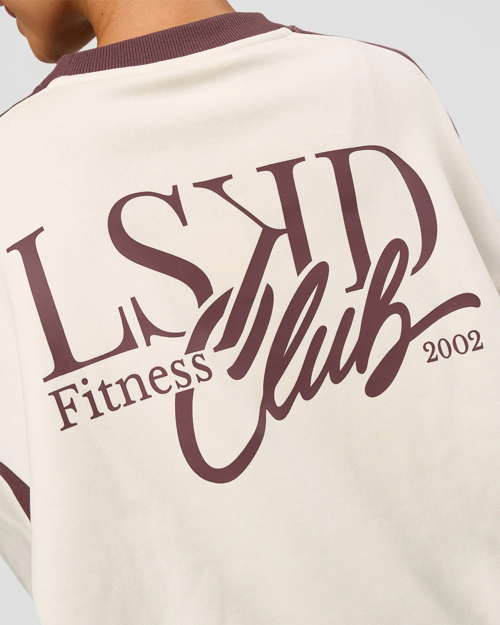 LSKD Fitness Club Oversized Sweater - Off White-Cocoa Powder - Image 7