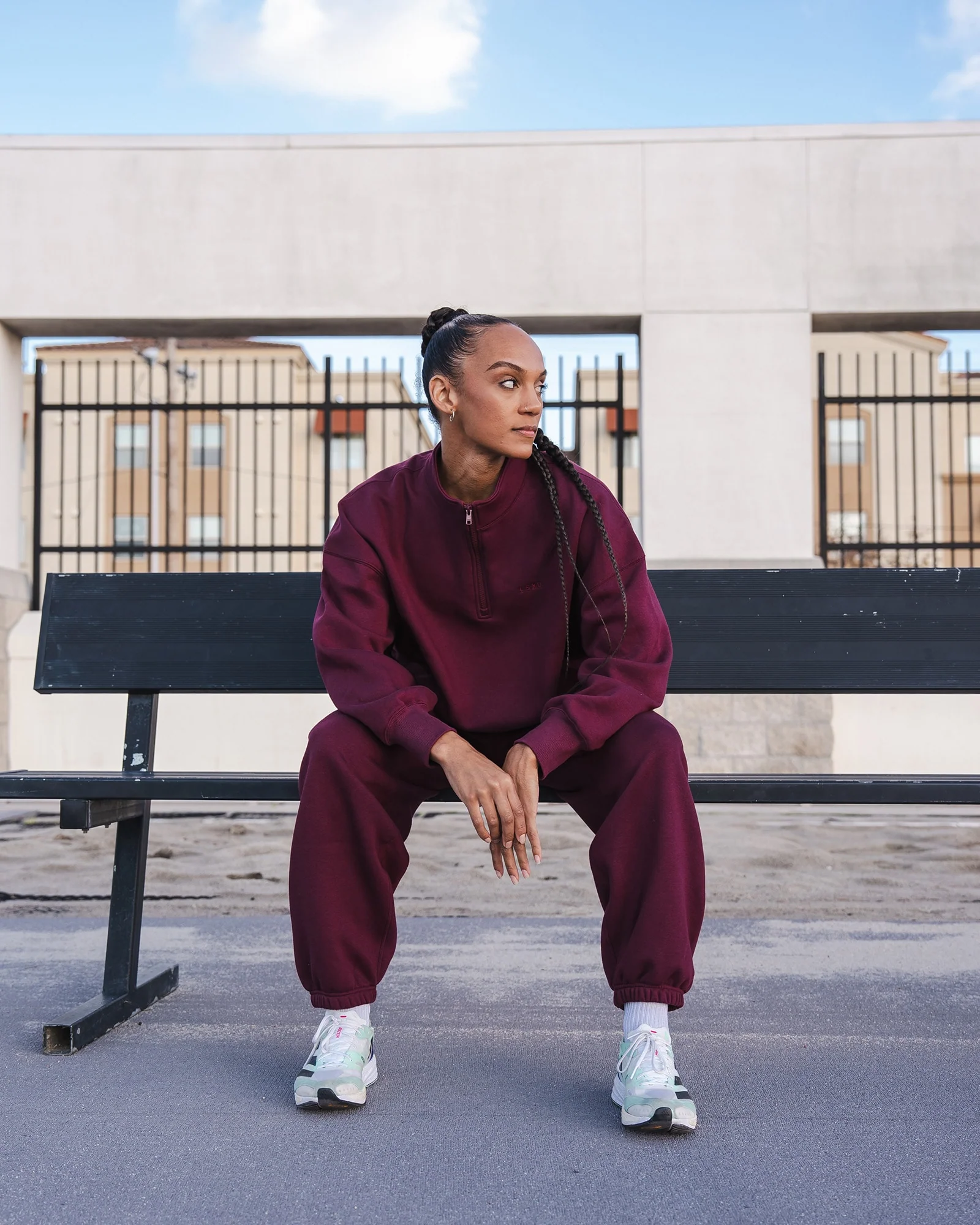 MVP 1/2 Zip Oversized Sweater - Cherry Lacquer - Image 3
