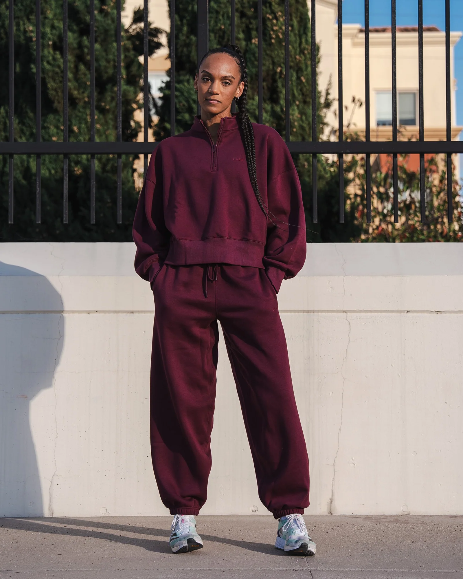 MVP 1/2 Zip Oversized Sweater - Cherry Lacquer - Image 5