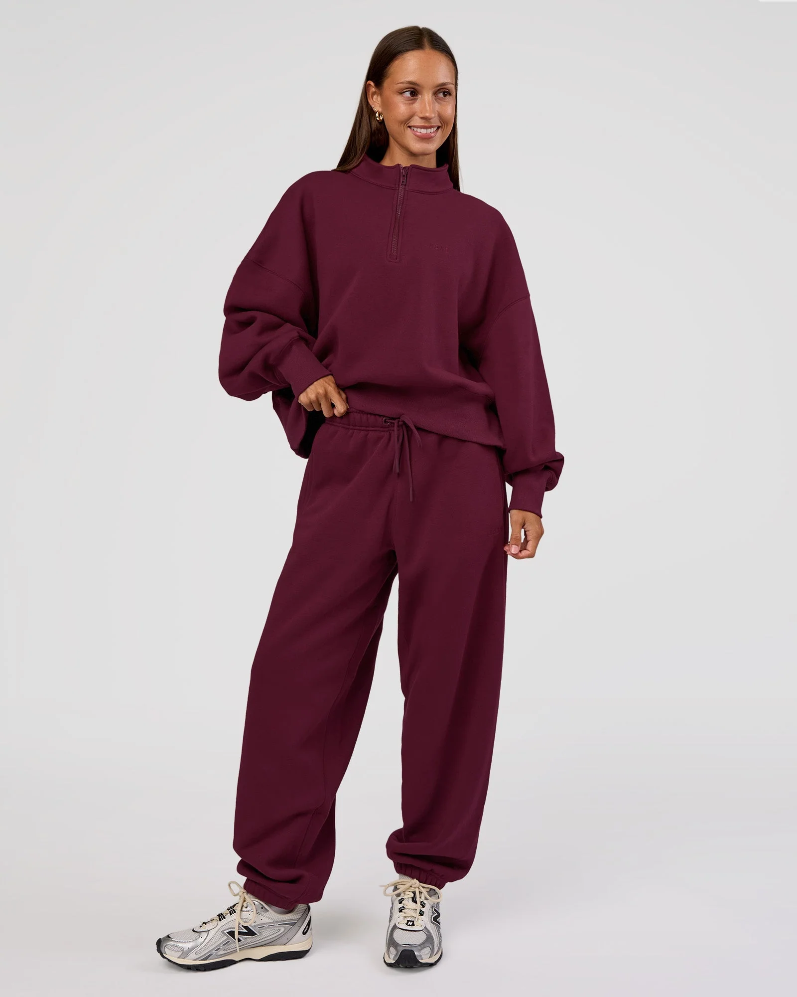 MVP 1/2 Zip Oversized Sweater - Cherry Lacquer - Image 8