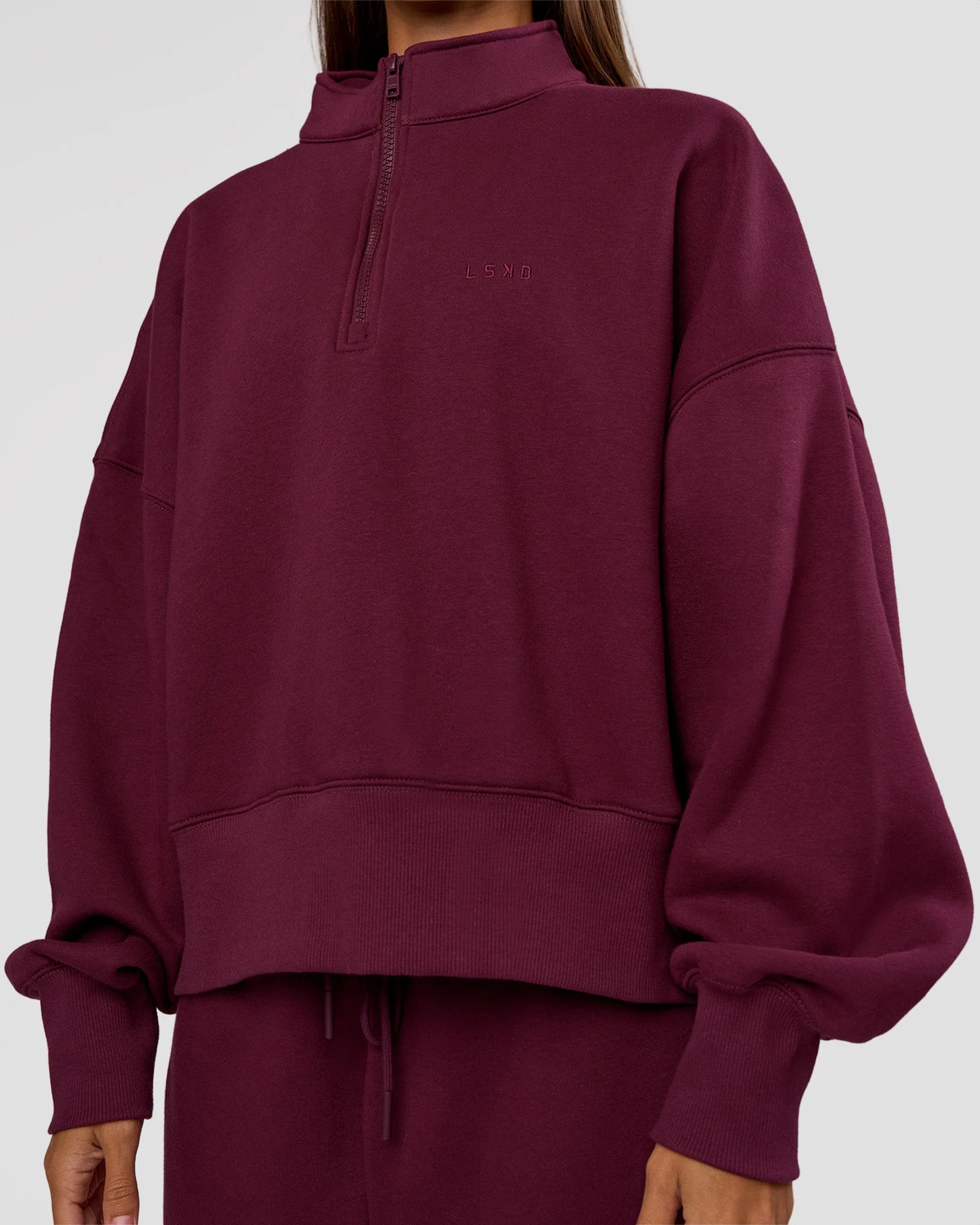 MVP 1/2 Zip Oversized Sweater - Cherry Lacquer - Image 9