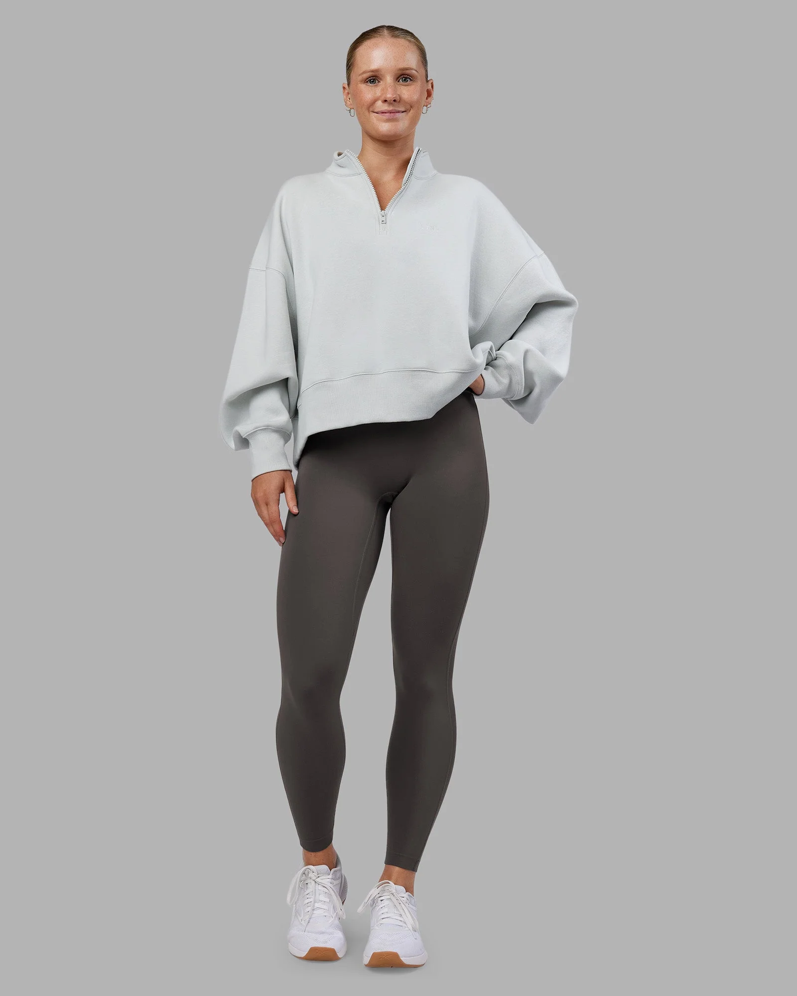 MVP 1/2 Zip Oversized Sweater - Digital Mist - Image 7