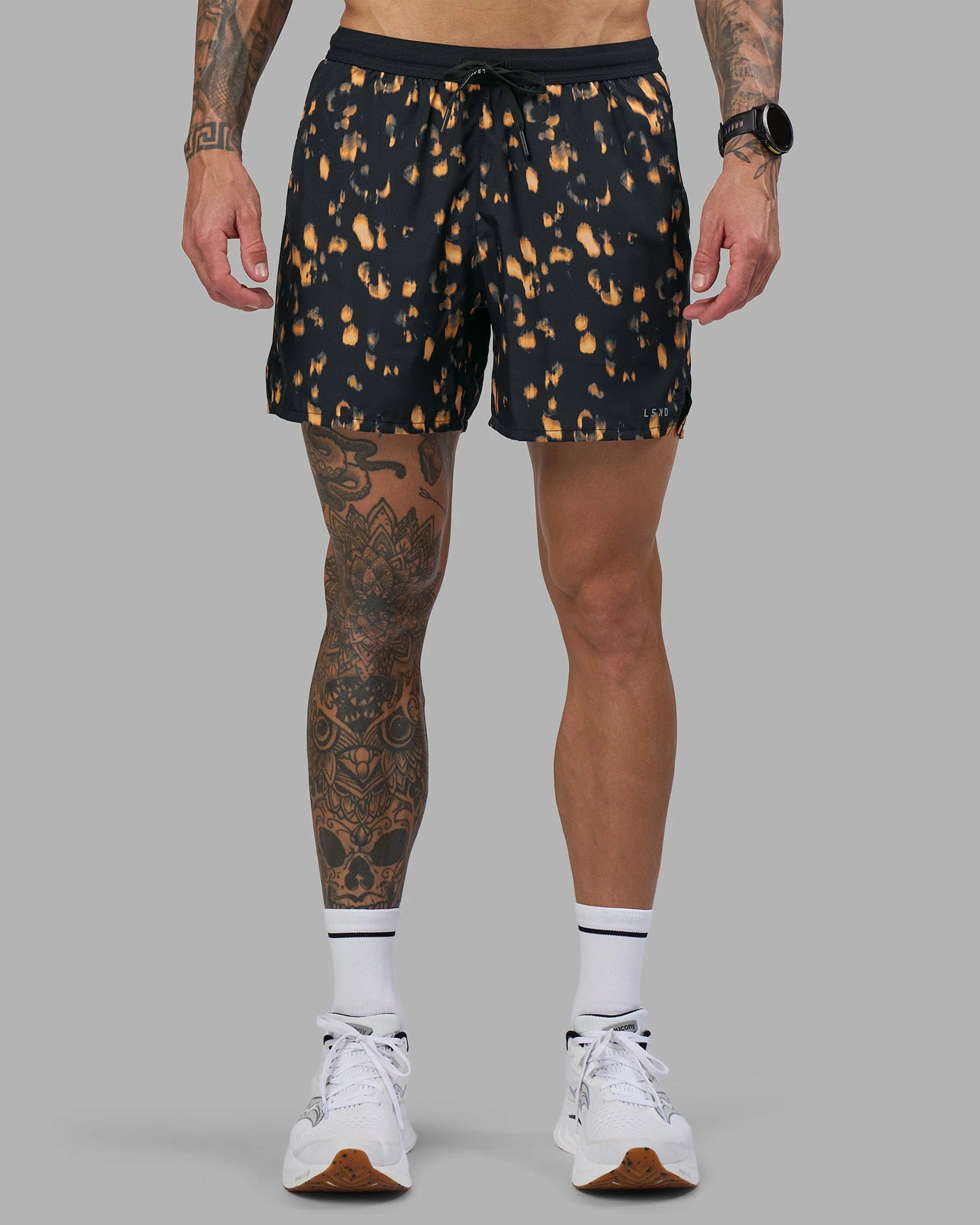 Pace 5" Lined Running Short - Markings Black Print