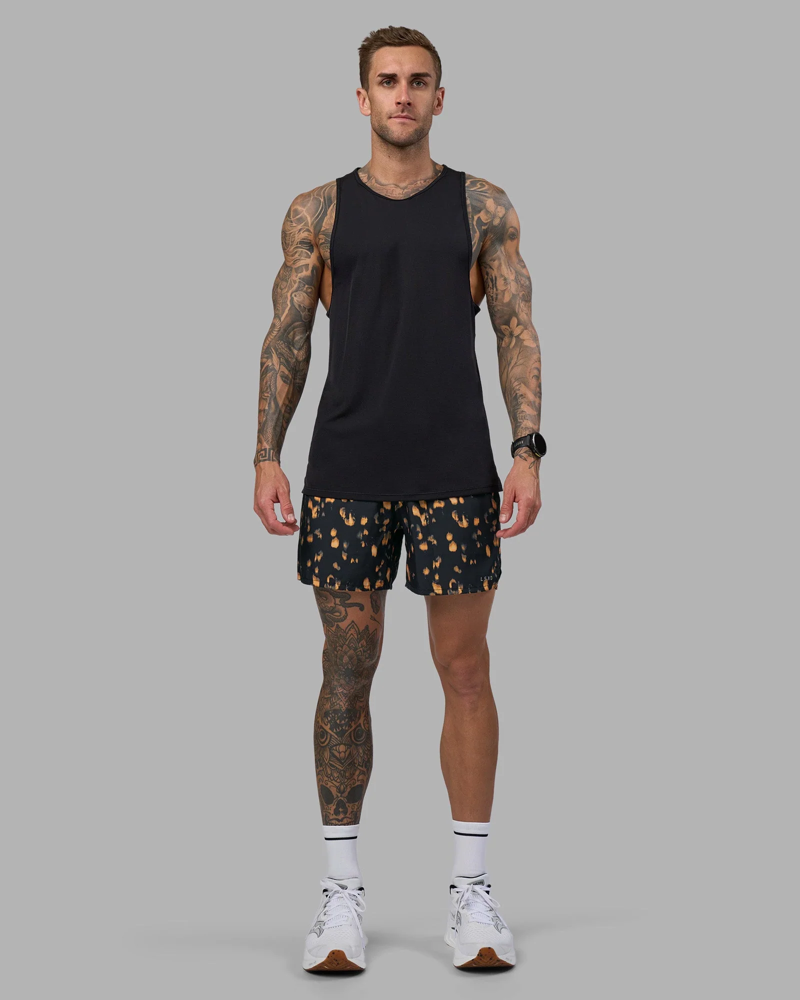 Pace 5" Lined Running Short - Markings Black Print - Image 3