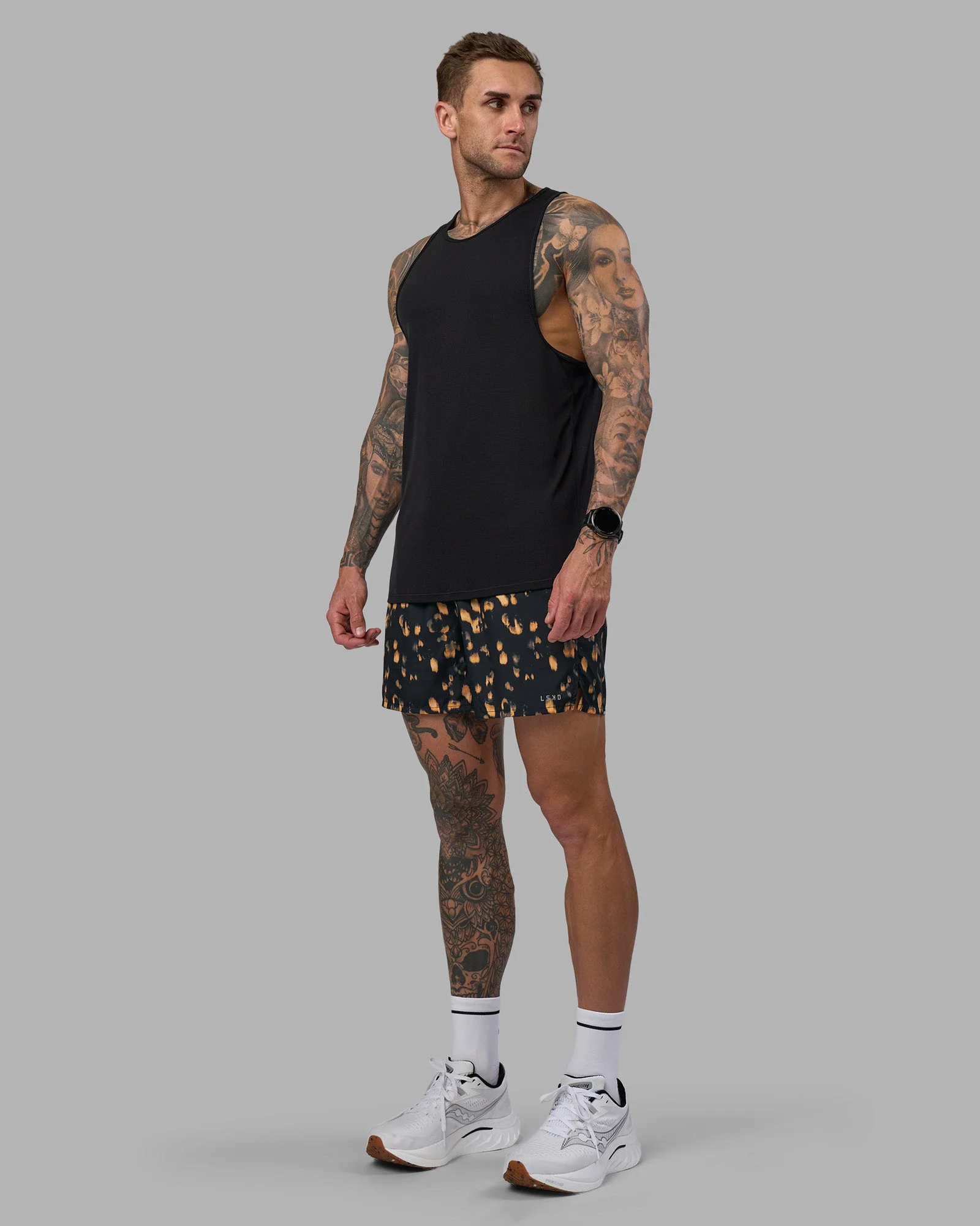 Pace 5" Lined Running Short - Markings Black Print - Image 6