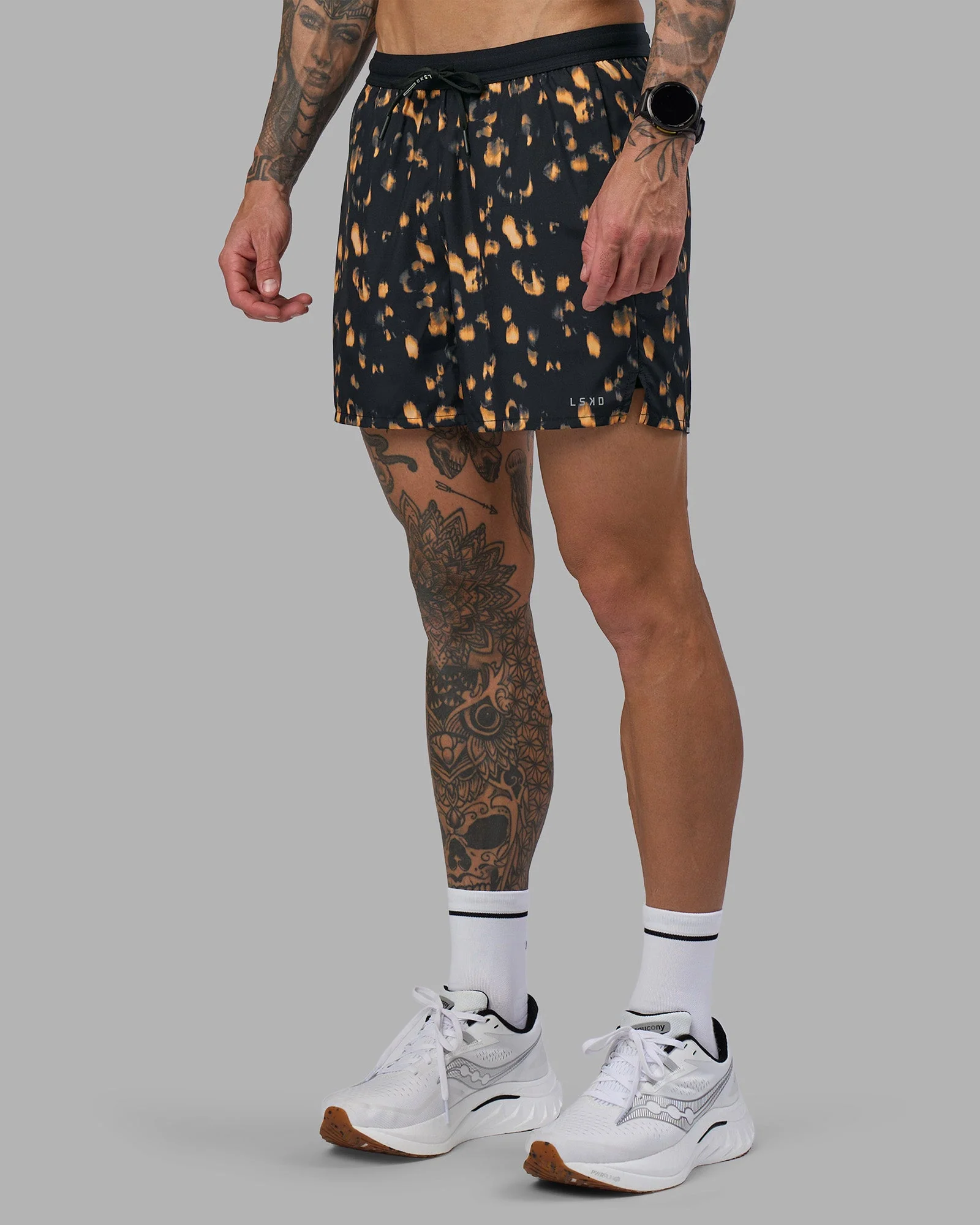 Pace 5" Lined Running Short - Markings Black Print - Image 7