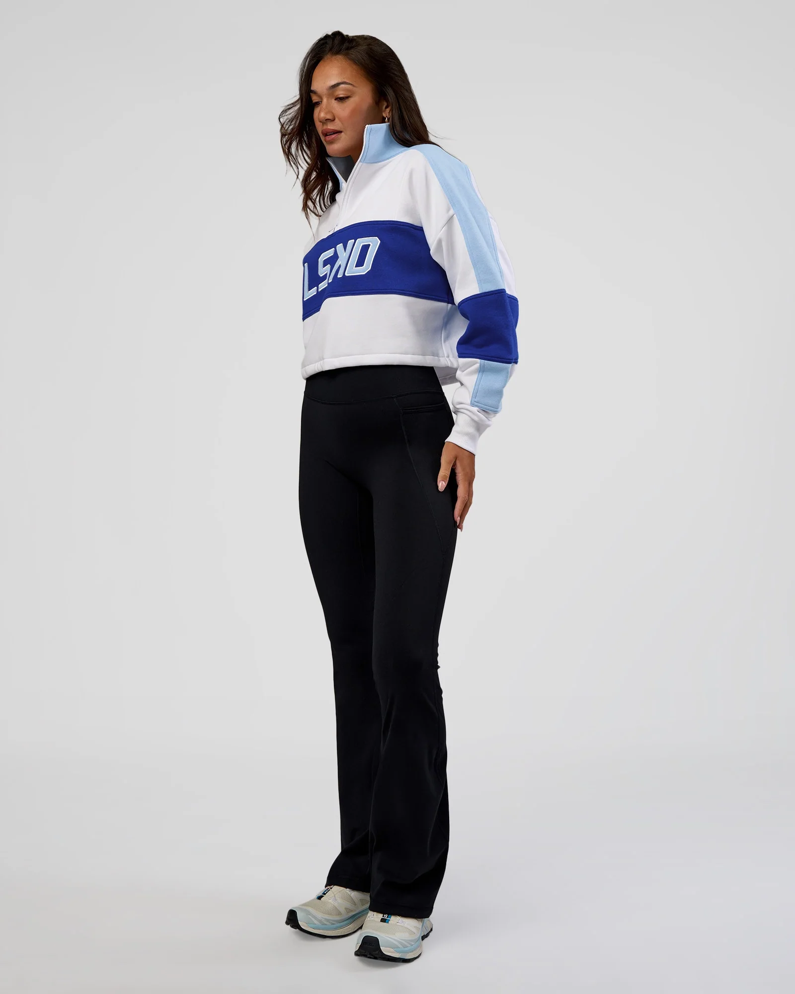 Slam Quarter Zip Sweater - White-Electric Indigo - Image 7