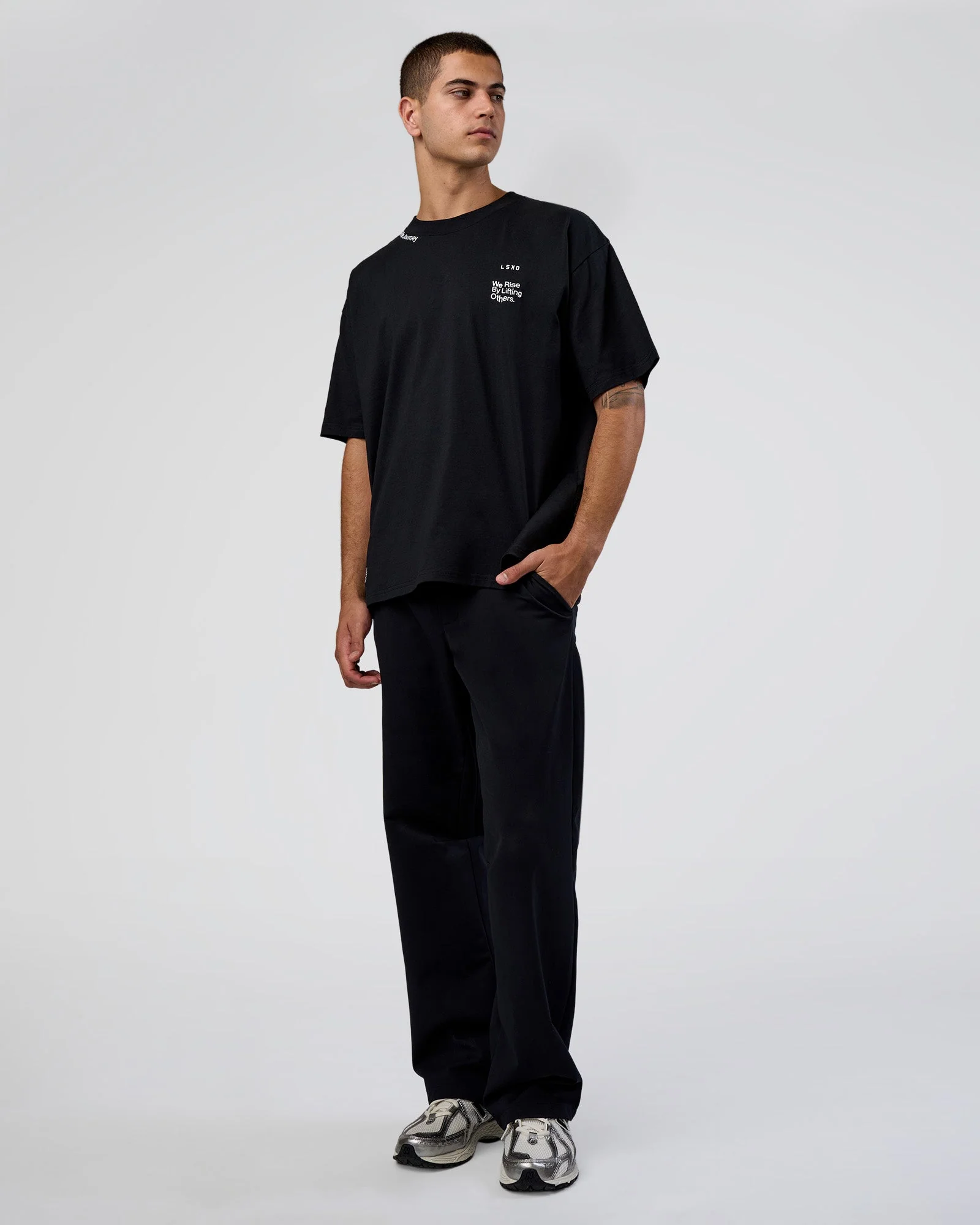 Sticker Heavyweight Oversized Tee - Black-White - Image 6
