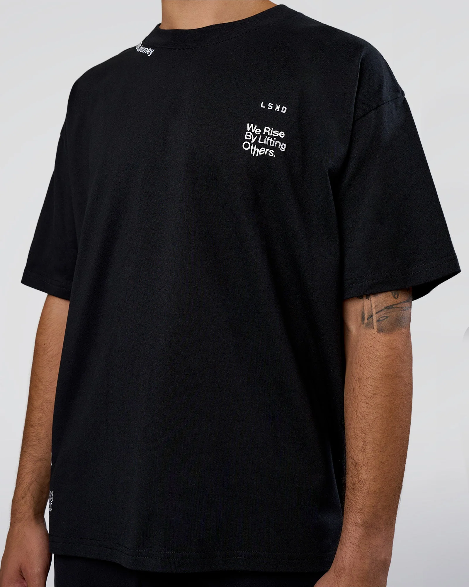 Sticker Heavyweight Oversized Tee - Black-White - Image 9