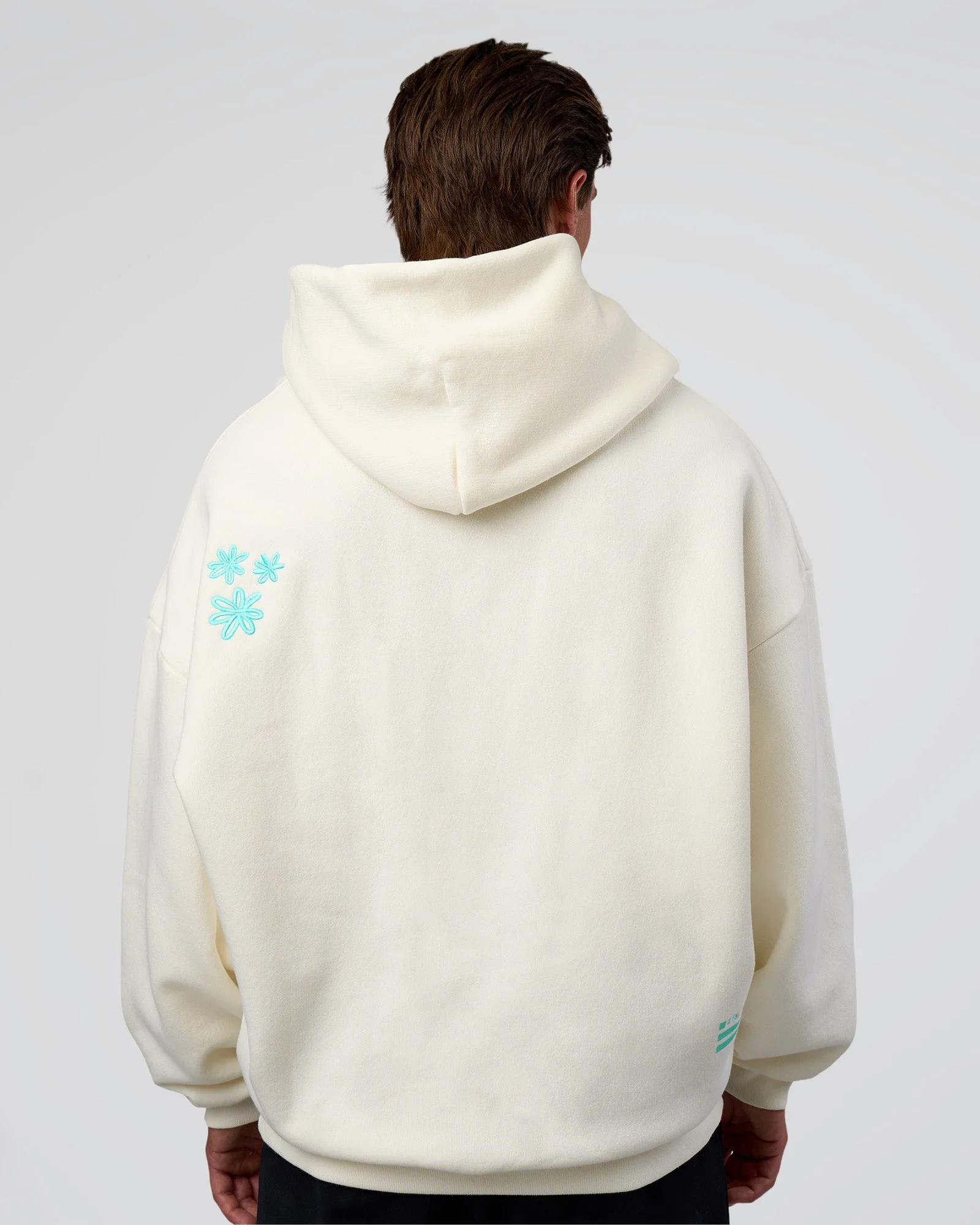 Sticker Unisex Ultra Heavyweight Oversized Hoodie - Off White-Jelly Mint - Image 10