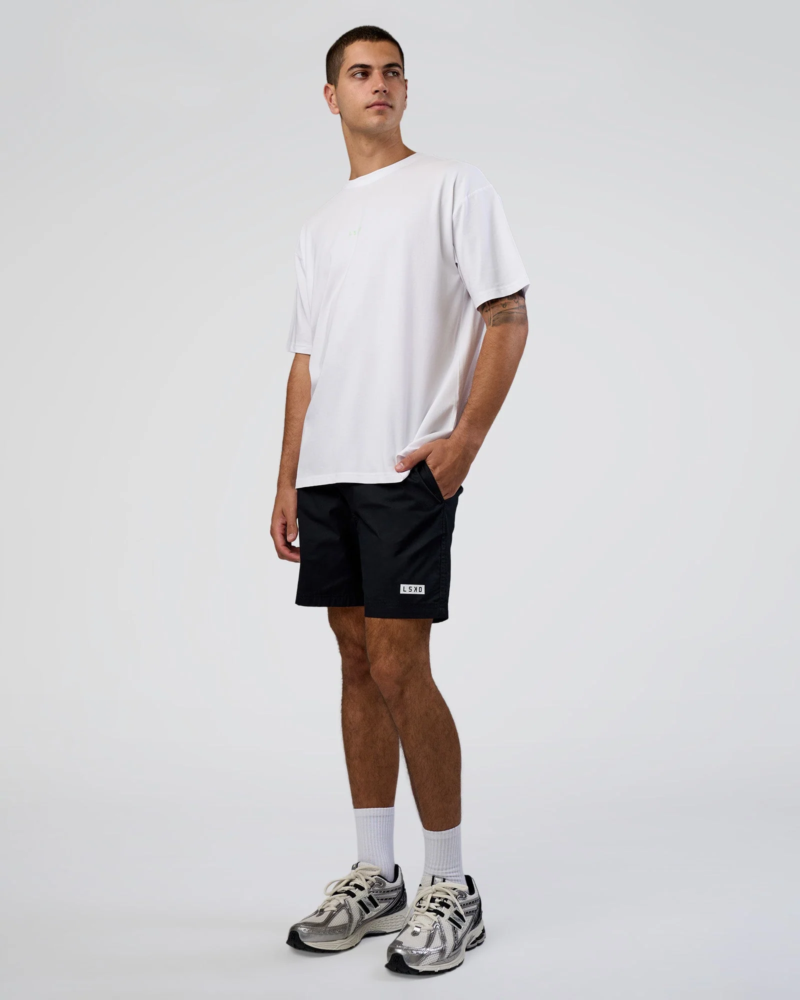 Together We Rise FLXCotton Oversized Tee - White-Solar Lime - Image 5