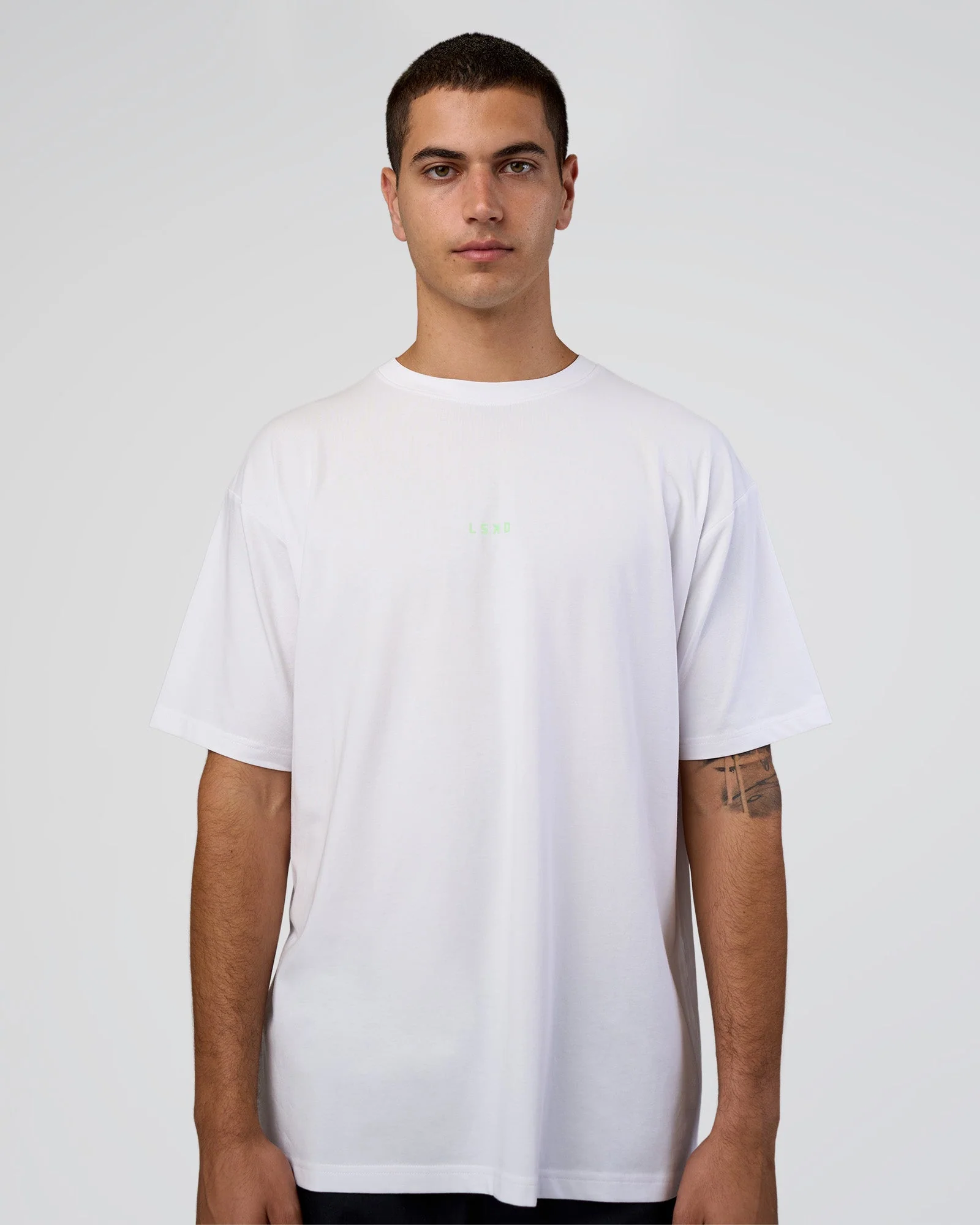 Together We Rise FLXCotton Oversized Tee - White-Solar Lime - Image 6
