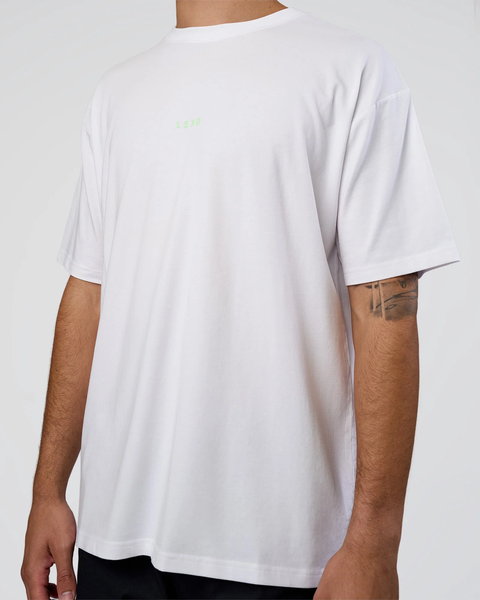 Together We Rise FLXCotton Oversized Tee - White-Solar Lime - Image 7