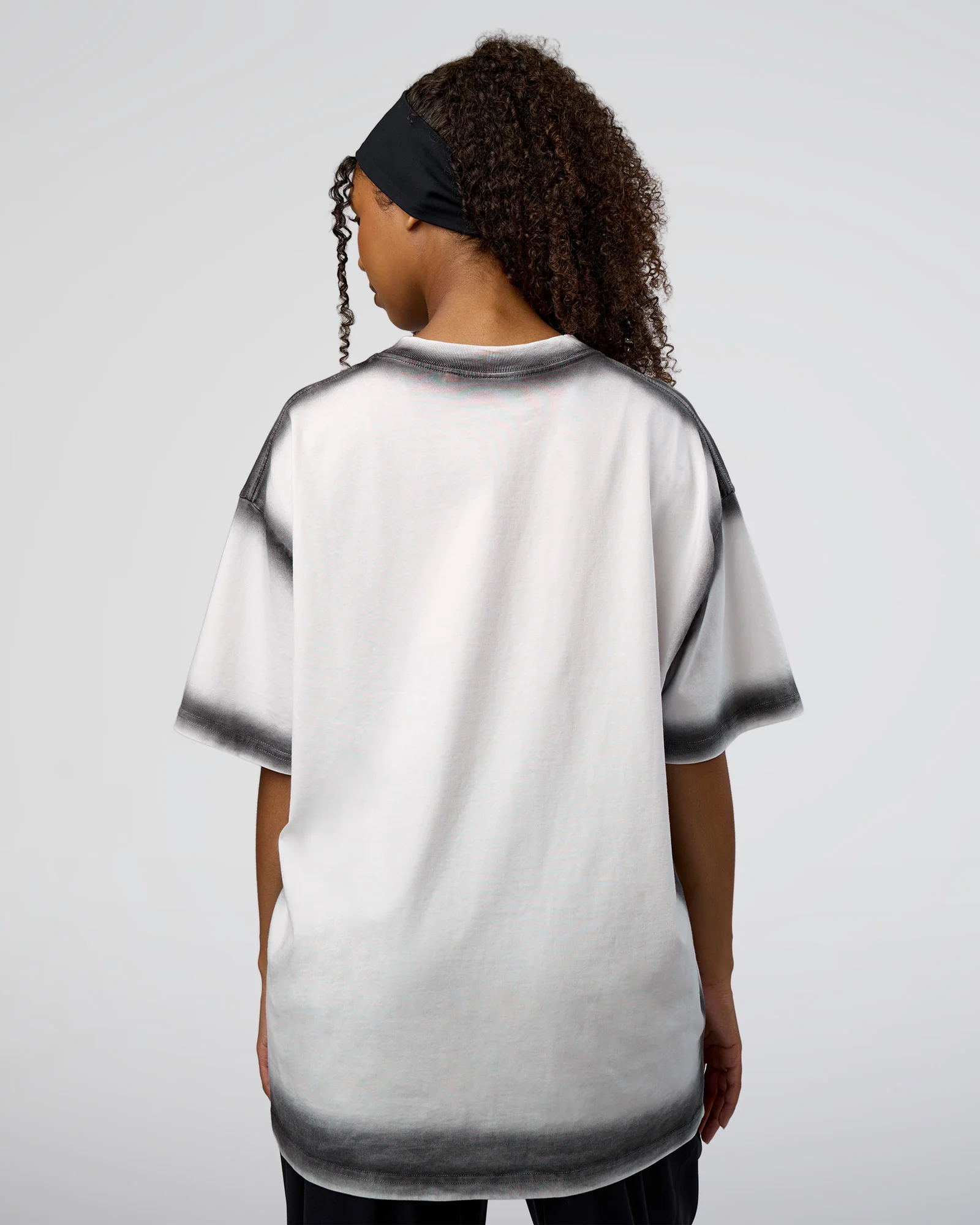 Urban Blur Heavyweight Unisex Oversized Tee - White-Black - Image 9