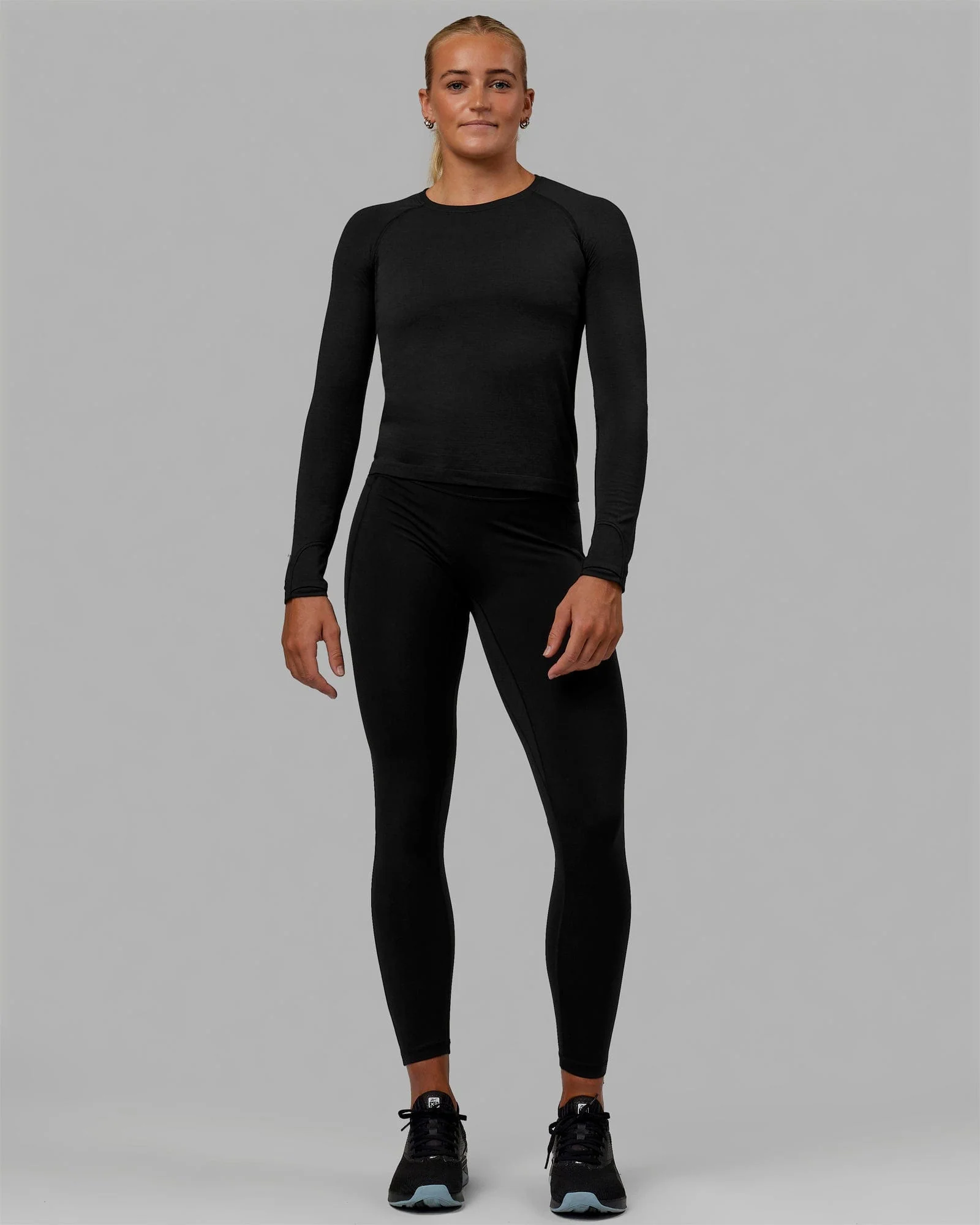 AeroFLX+ Seamless Long Sleeve Tee - Black Marl - Image 8
